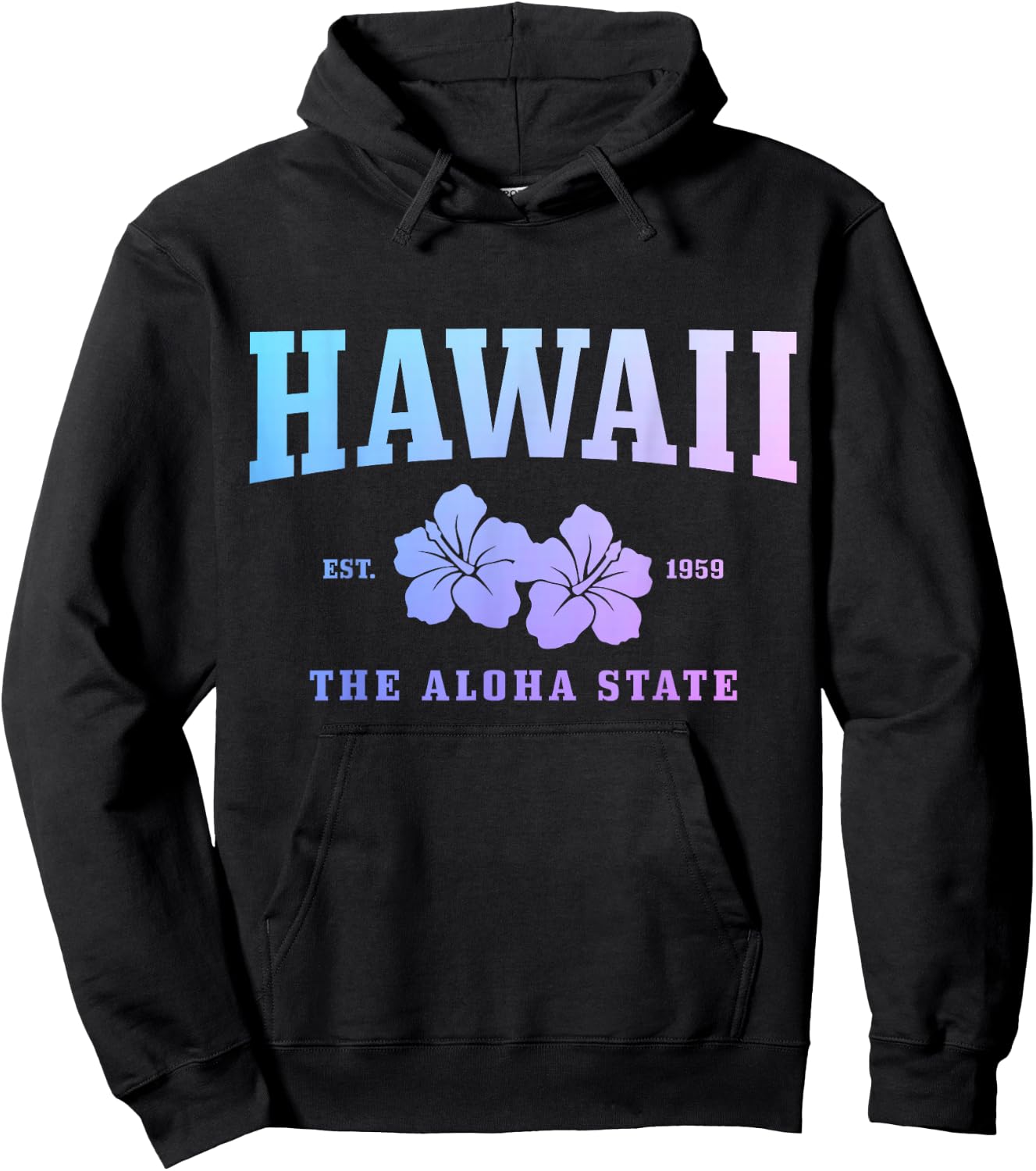Hawaii Aloha State Hibiscus Surf Surfer Maui Kauai Hawaii Hoodie - Hoodie | Black