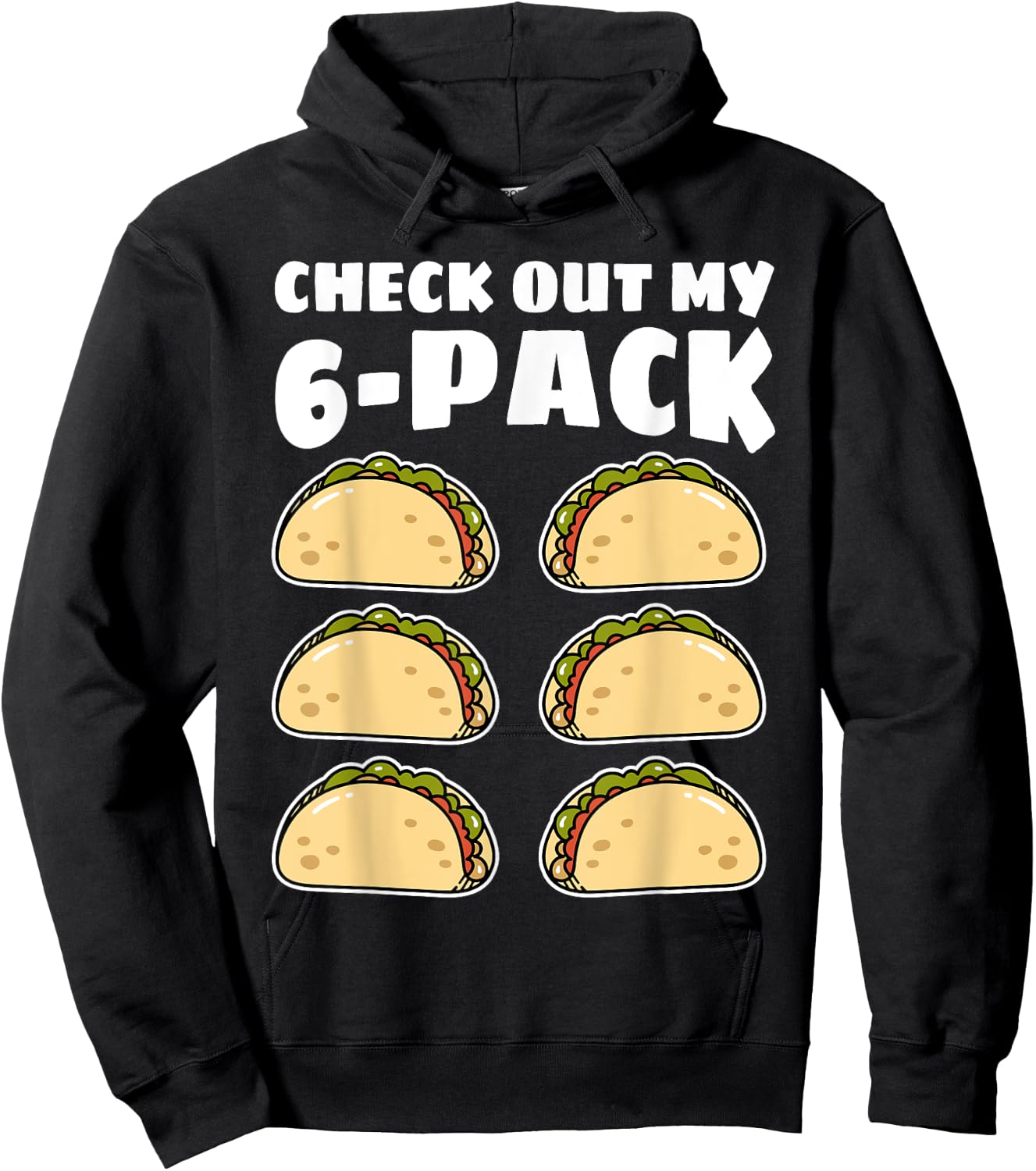 Funny Check Out My 6 Pack Taco Cinco de Mayo Boys Men Hoodie - Hoodie | Black