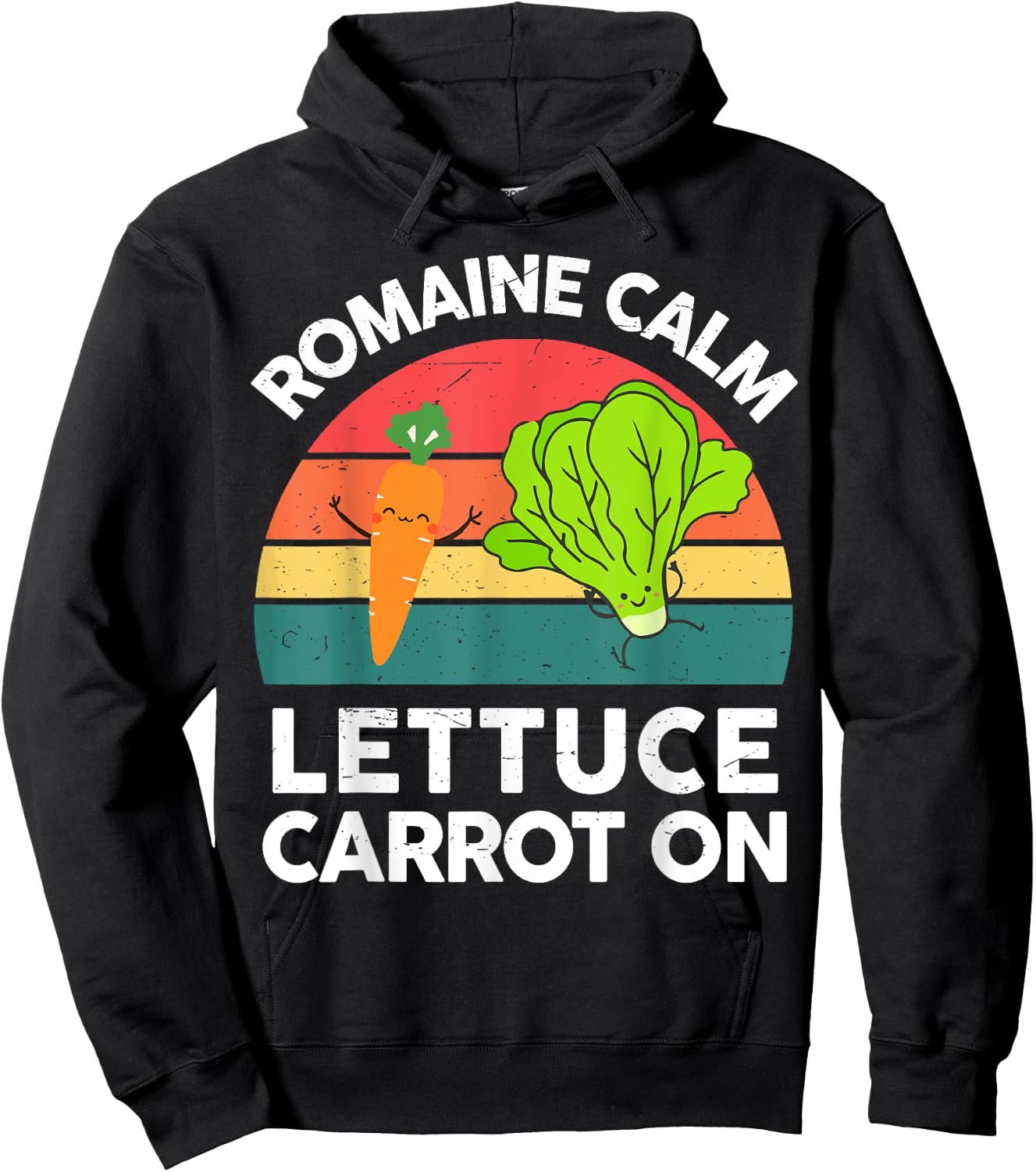 Vegan-Shirt Men Women Romaine Calm Lettuce Carrot On Funny Hoodie - Hoodie | Black