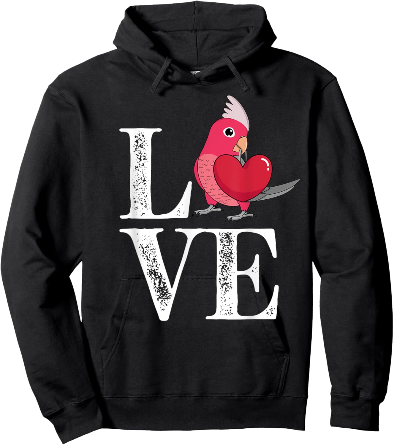 Love Parrot I Rose-breasted Galah Cockatoo Hoodie - Hoodie | Black