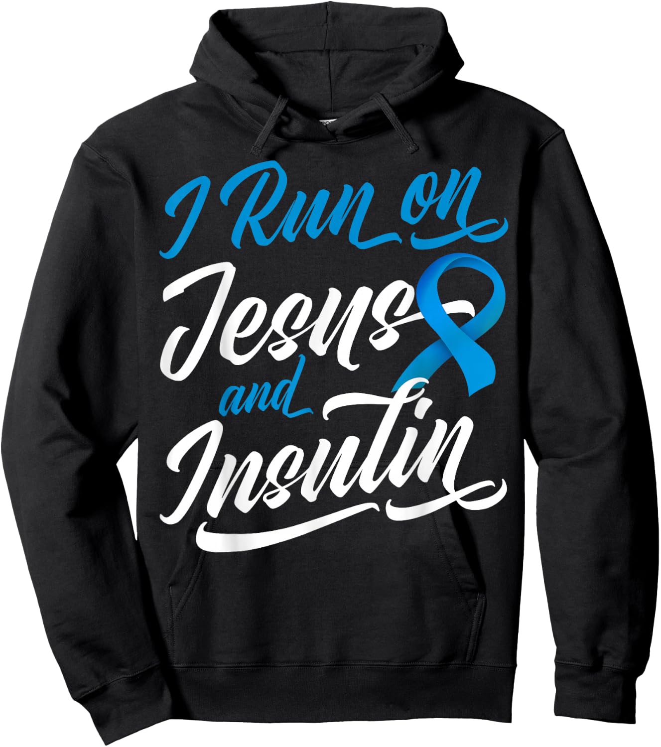 I Run On Jesus & Insulin Diabetic Christian Hoodie - Hoodie | Black