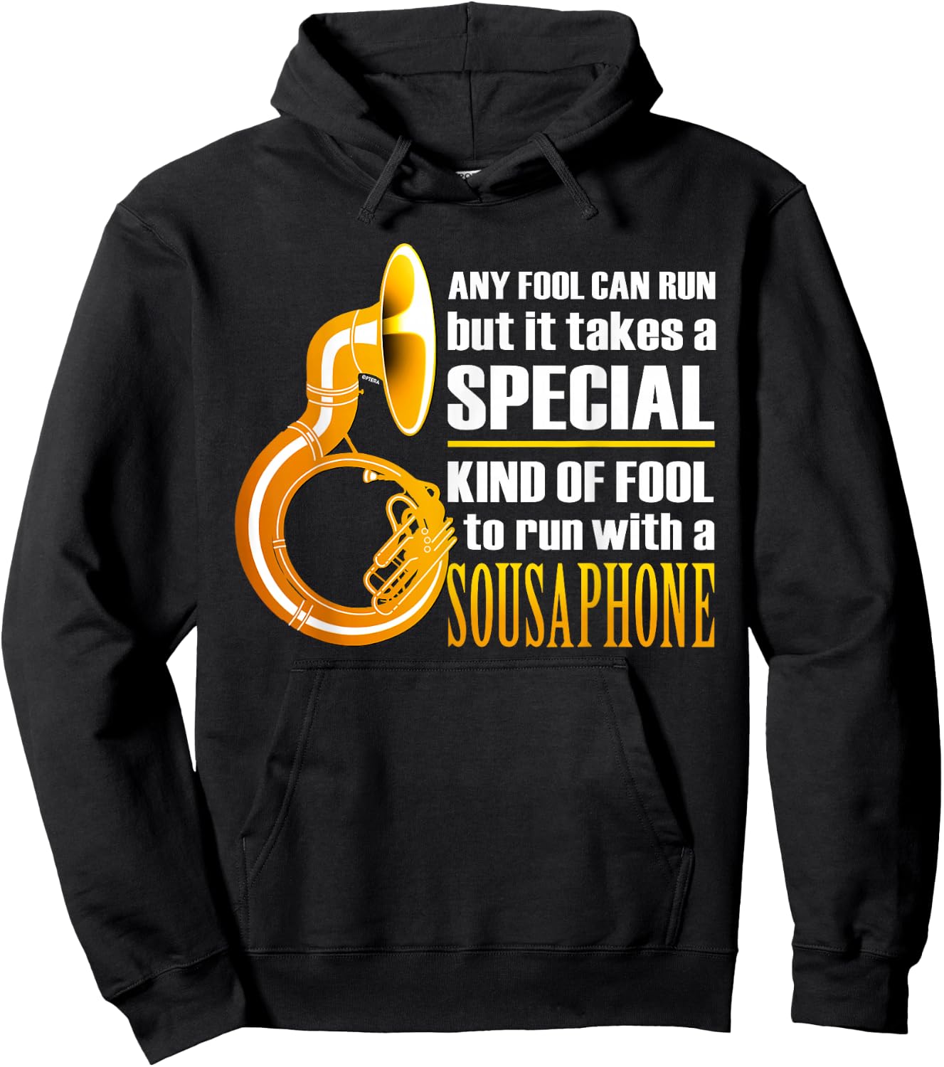Funny Sousaphone Marching Band Humor Proud Sousaphonist Run Hoodie - Hoodie | Black