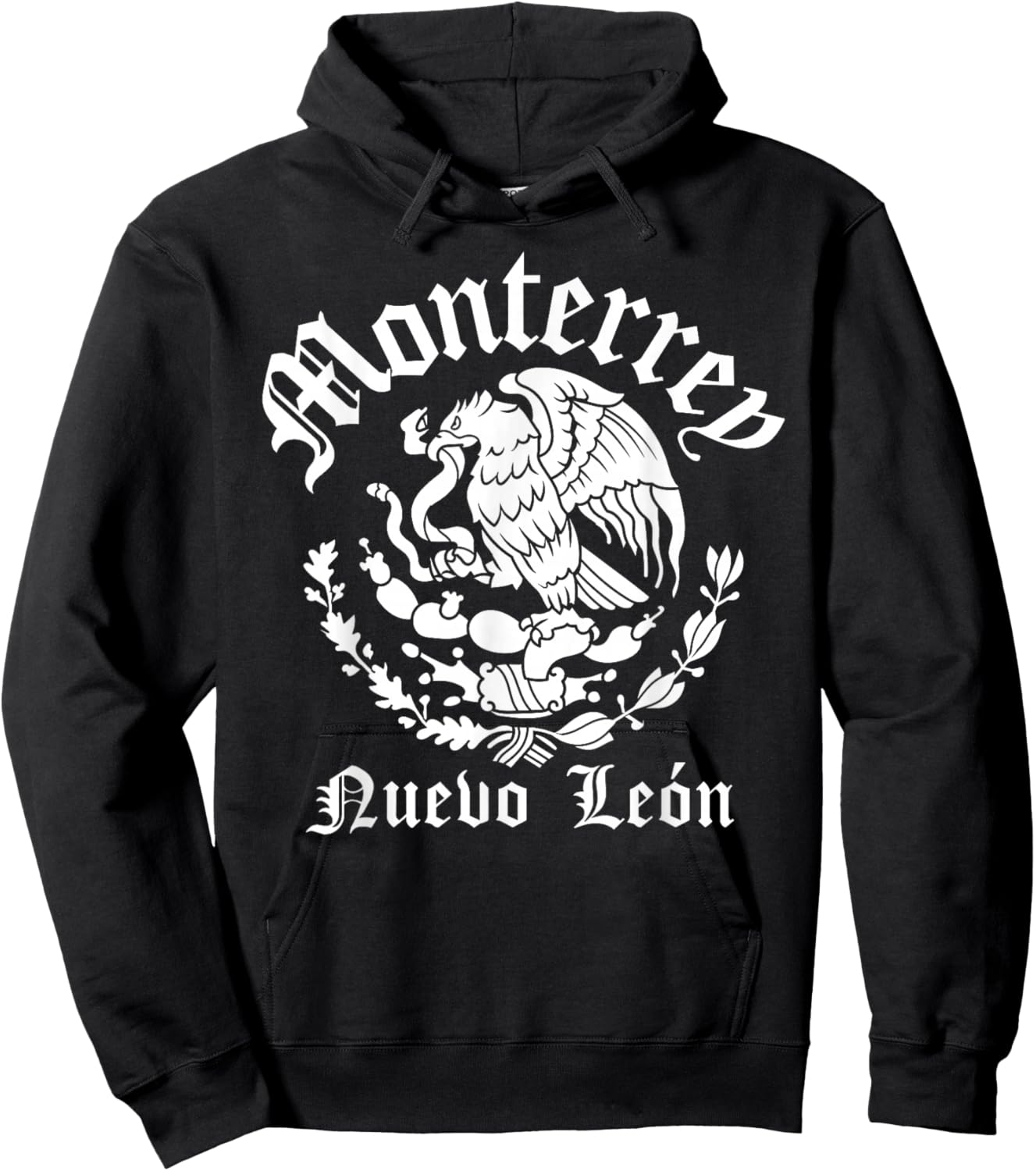 Monterrey with Mexican Emblem Monterrey Hoodie - Hoodie | Black