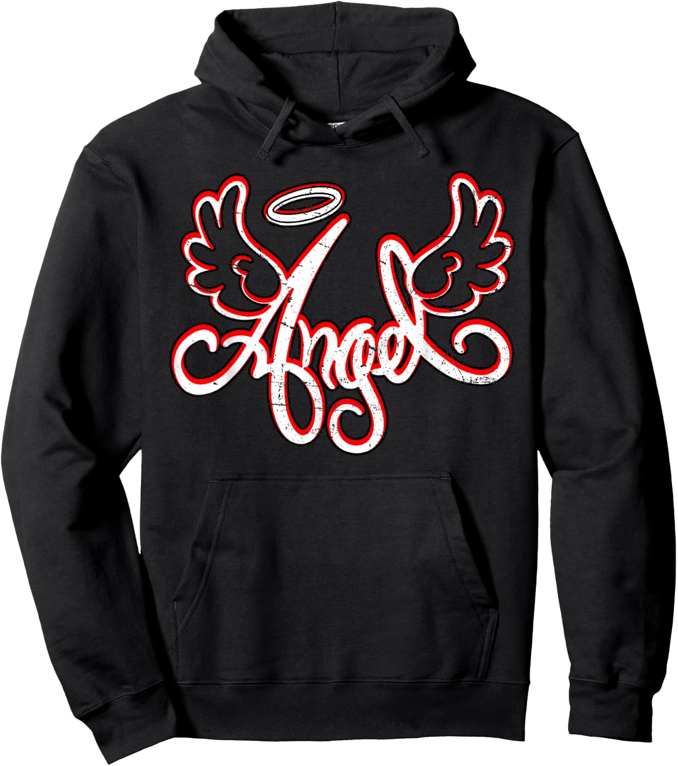 Retro 90s 00s Throwback Angel Wings Y2K aesthetic Hoodie - Hoodie | Black