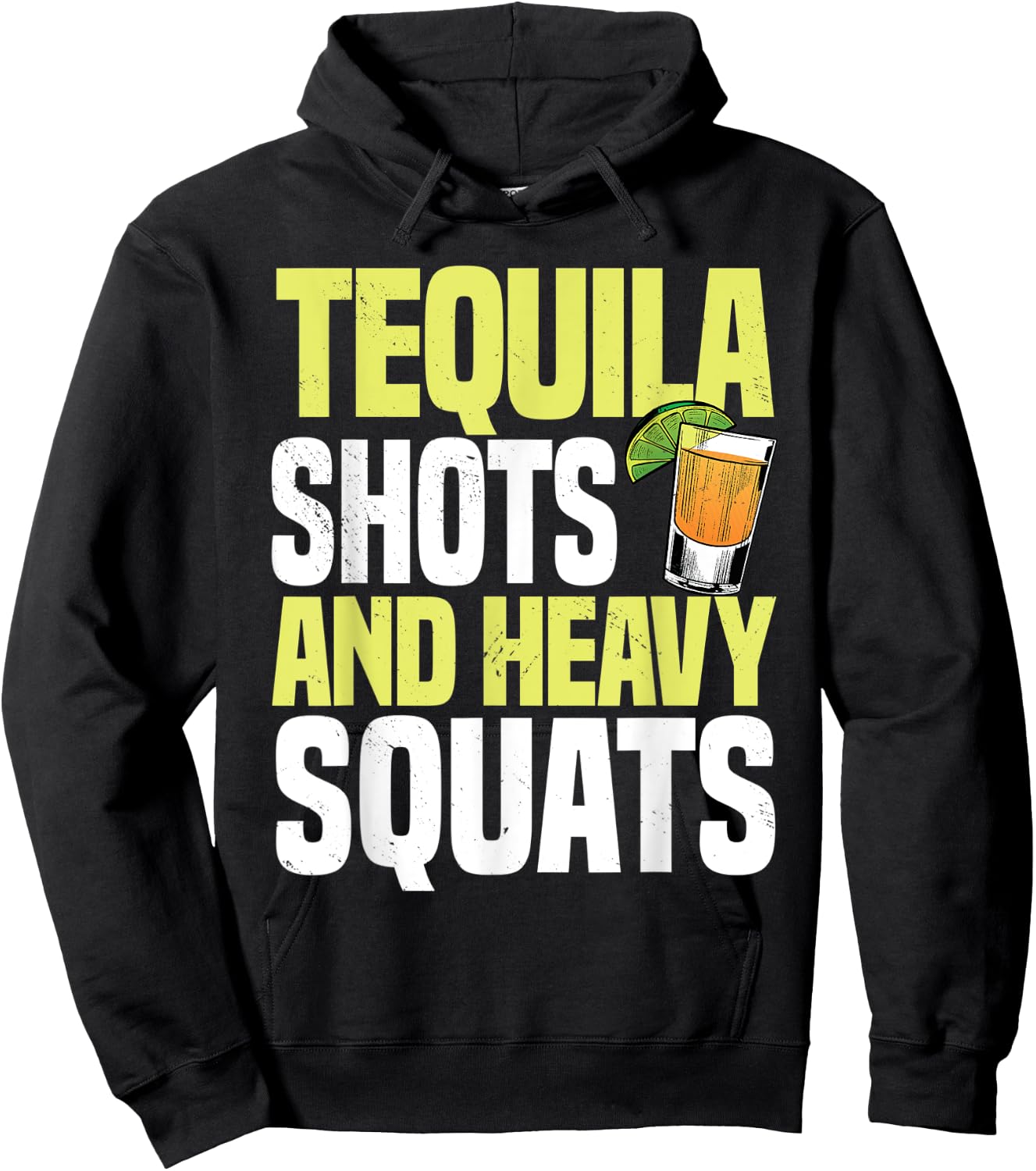 Tequila Shots And Heavy Squats Barbell Gym Personal Trainer Hoodie - Hoodie | Black