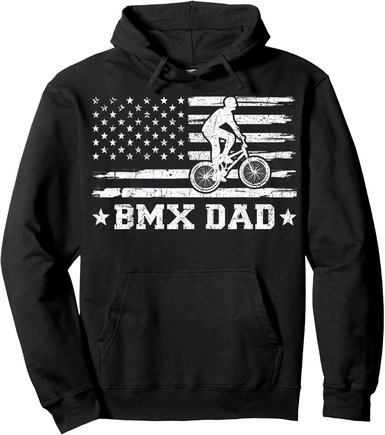 BMX Bike Rider American Flag BMX Dad Father's Day Men Hoodie - Hoodie | Black