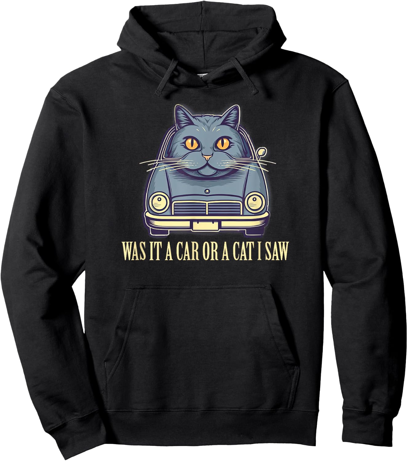 A Funny Palindrome - Was it a Car or a Cat I Saw? Women Girls Kids Hoodie - Hoodie | Black