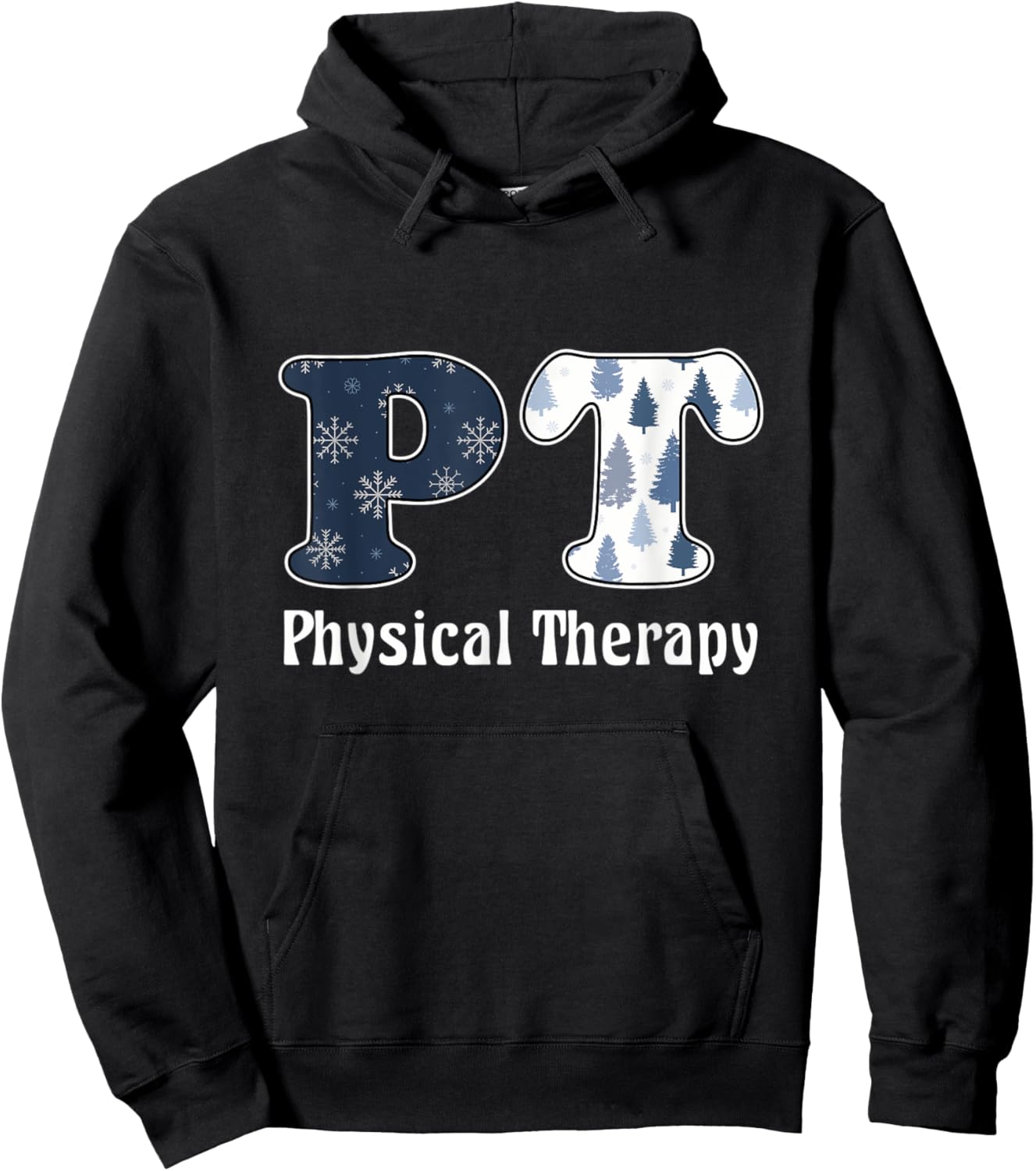 PT Snowflakes Christmas Physical Therapy Hoodie - Hoodie | Black