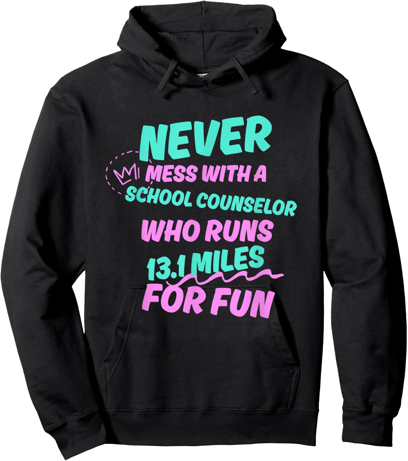 School Counselor Who Runs Half Marathon Funny Running Humor Hoodie - Hoodie | Black