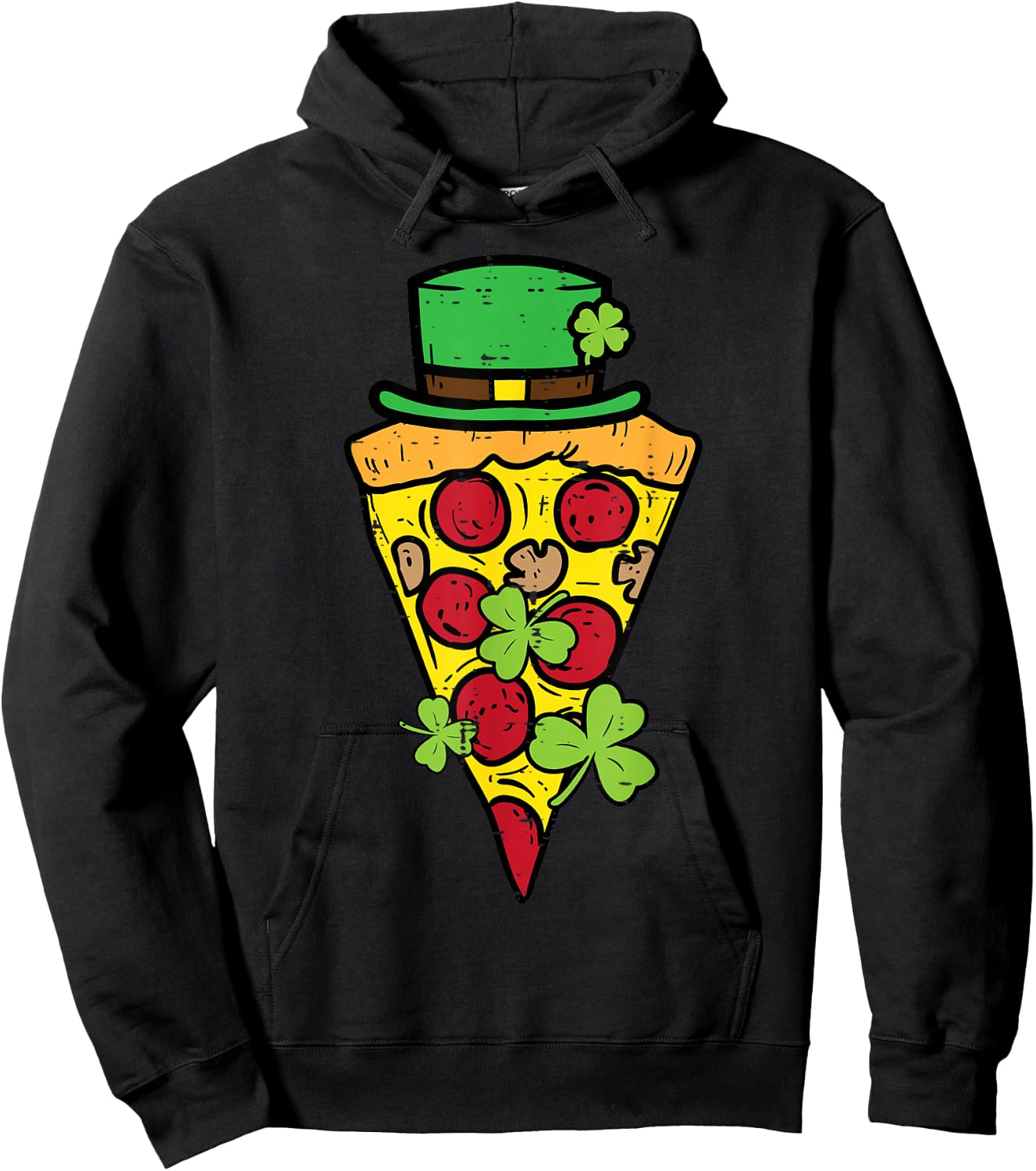 St Patricks Day Pizza Saint Paddys Pattys Men Women Kids Hoodie - Hoodie | Black