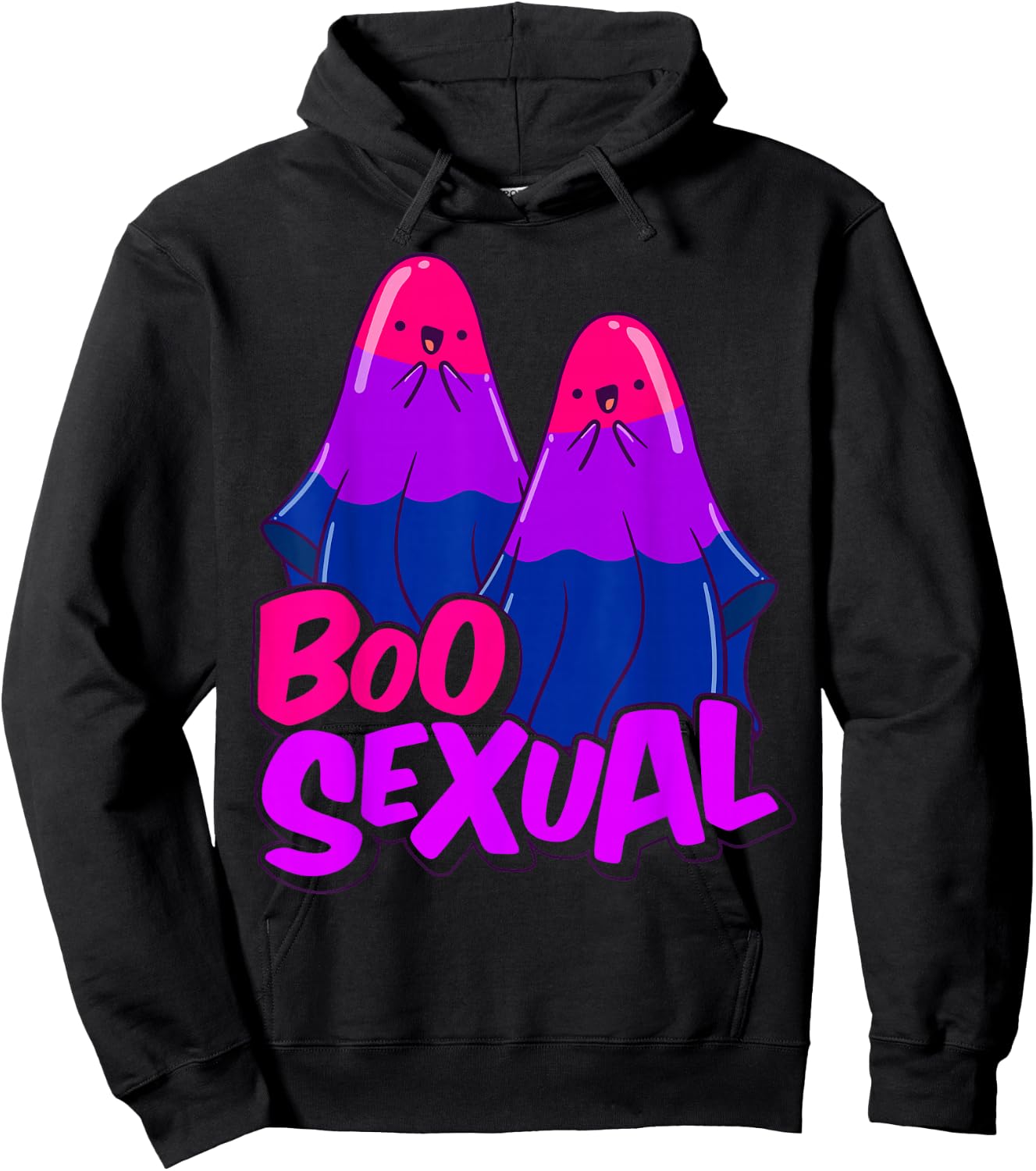 Boo Sexual Bisexual Ghost Pair Word Game for Halloween Hoodie - Hoodie | Black