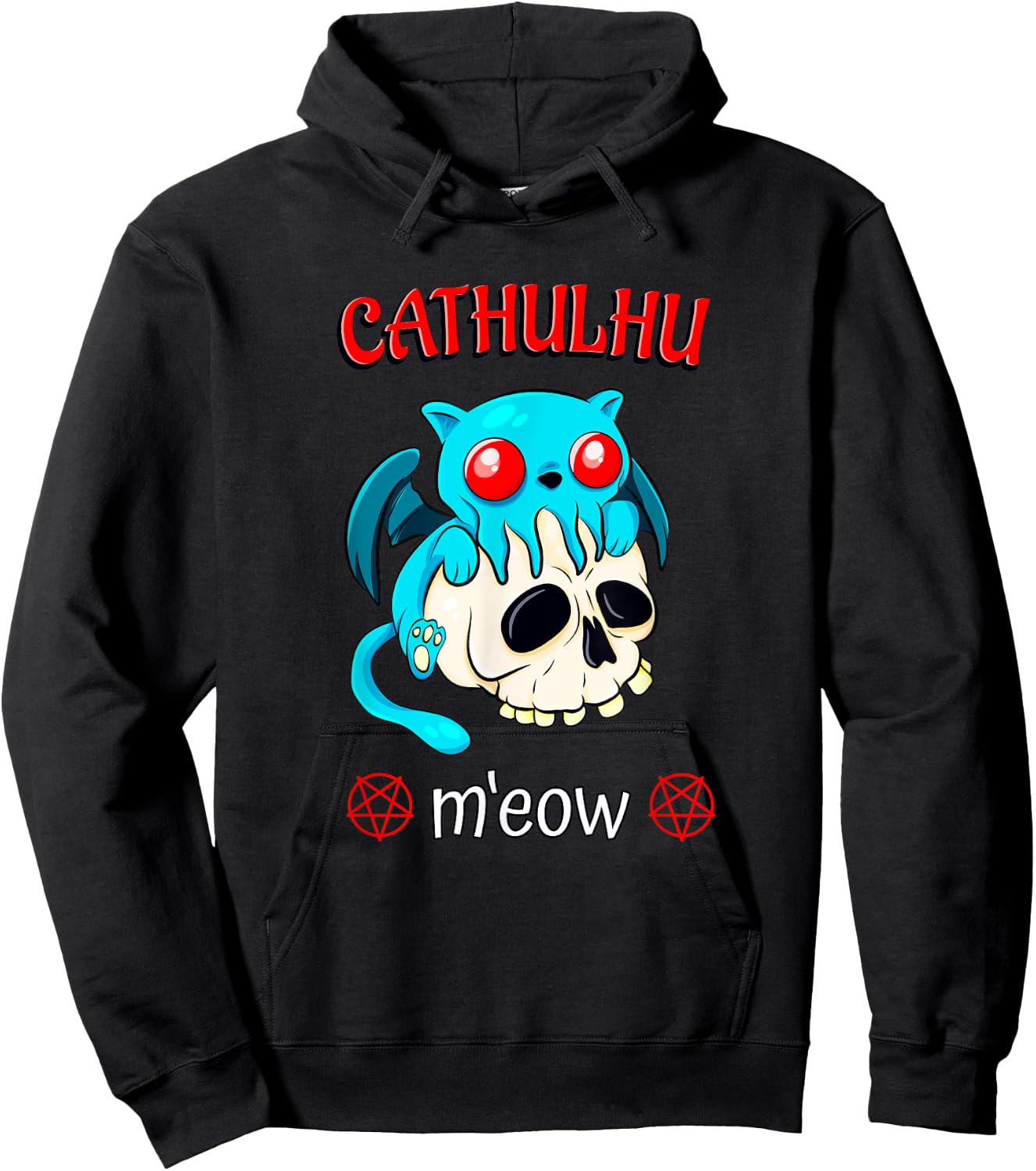 Cthulhu Cat Funny Horror Kawaii Cathulhu M'eow Hoodie - Hoodie | Black