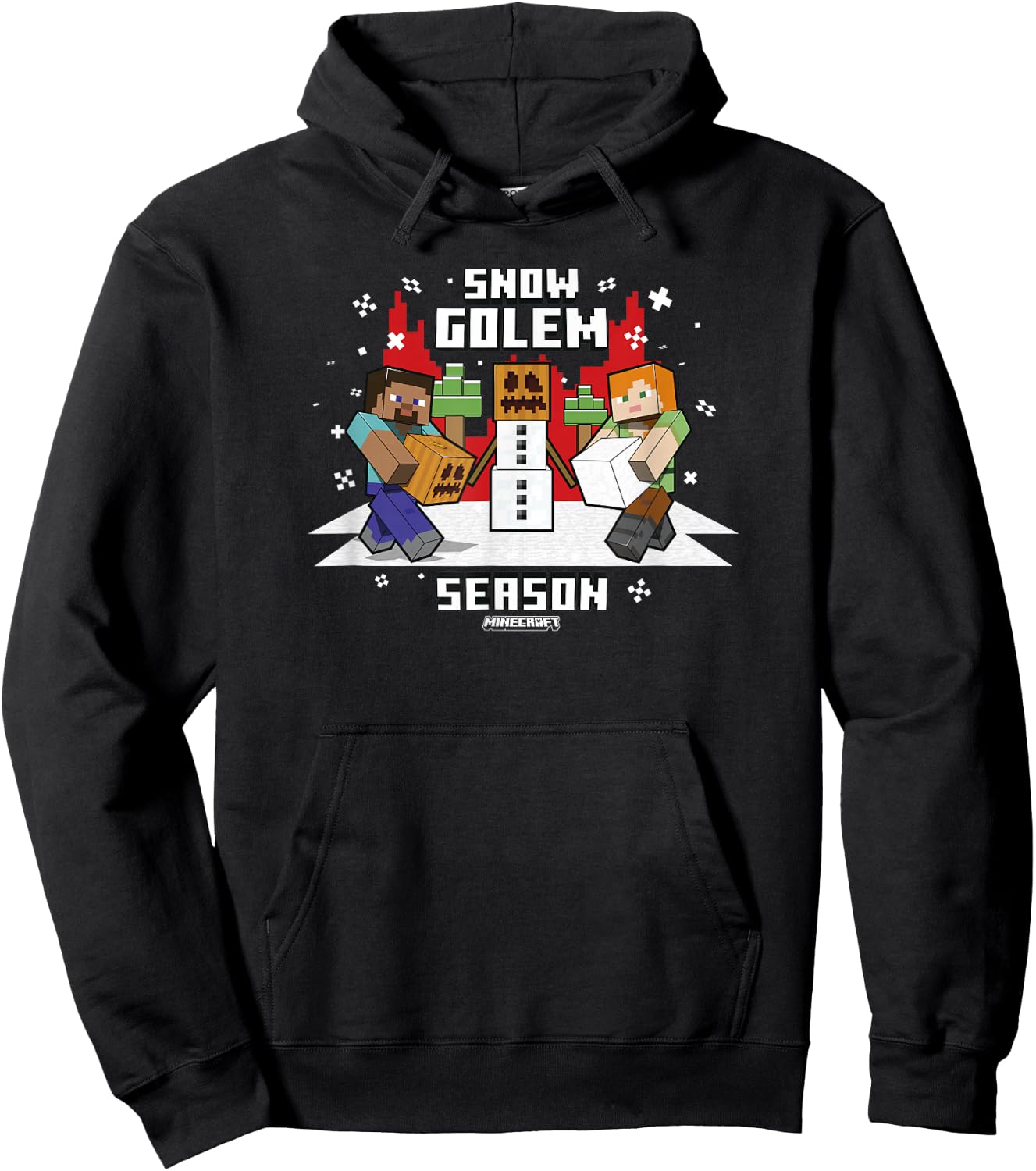 Minecraft Christmas Snow Golem Season Hoodie - Hoodie | Black