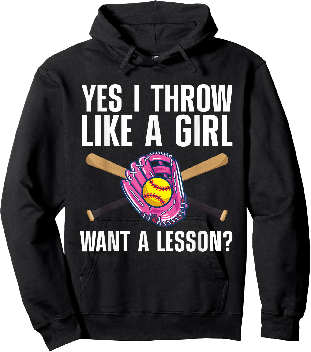 Cool Softball Girls Youth Catcher Pitcher Baseball Hoodie - Hoodie | Black