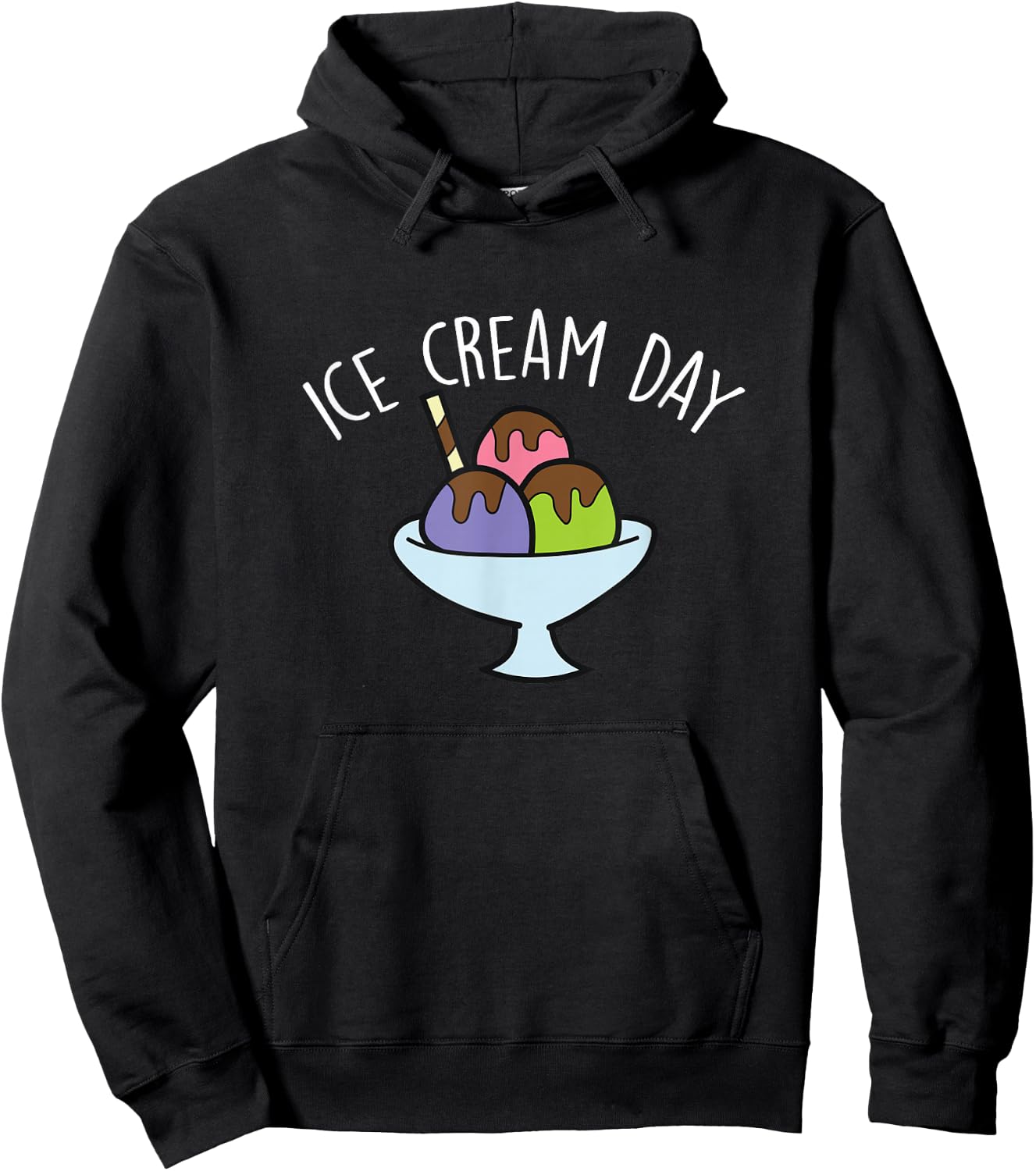 Ice Cream Day Gelato Summer Funny Ice Cream Men Women Girls Kids Hoodie - Hoodie | Black