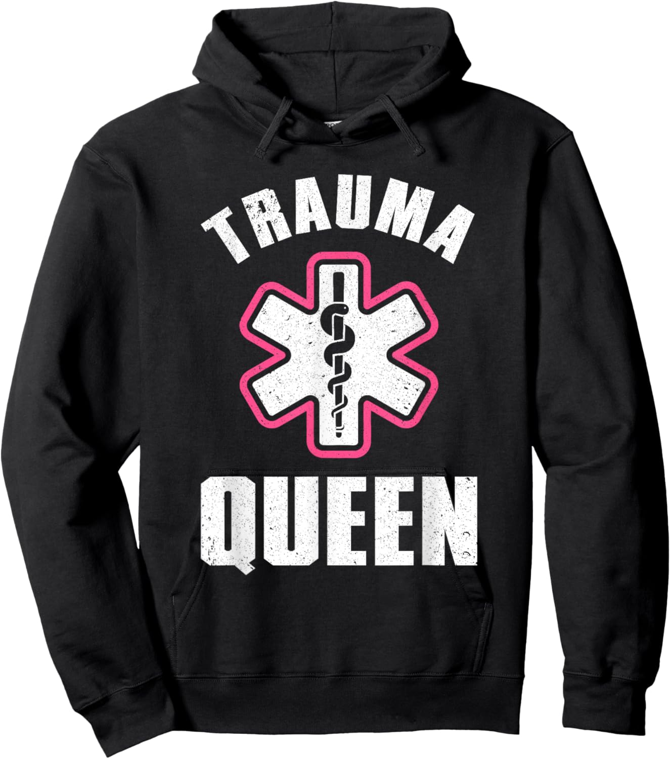 EMT Paramedic Gift EMS First Responder Accessories Funny Paramedic Design Girls EMT Trauma Queen Hoodie - Hoodie | Black
