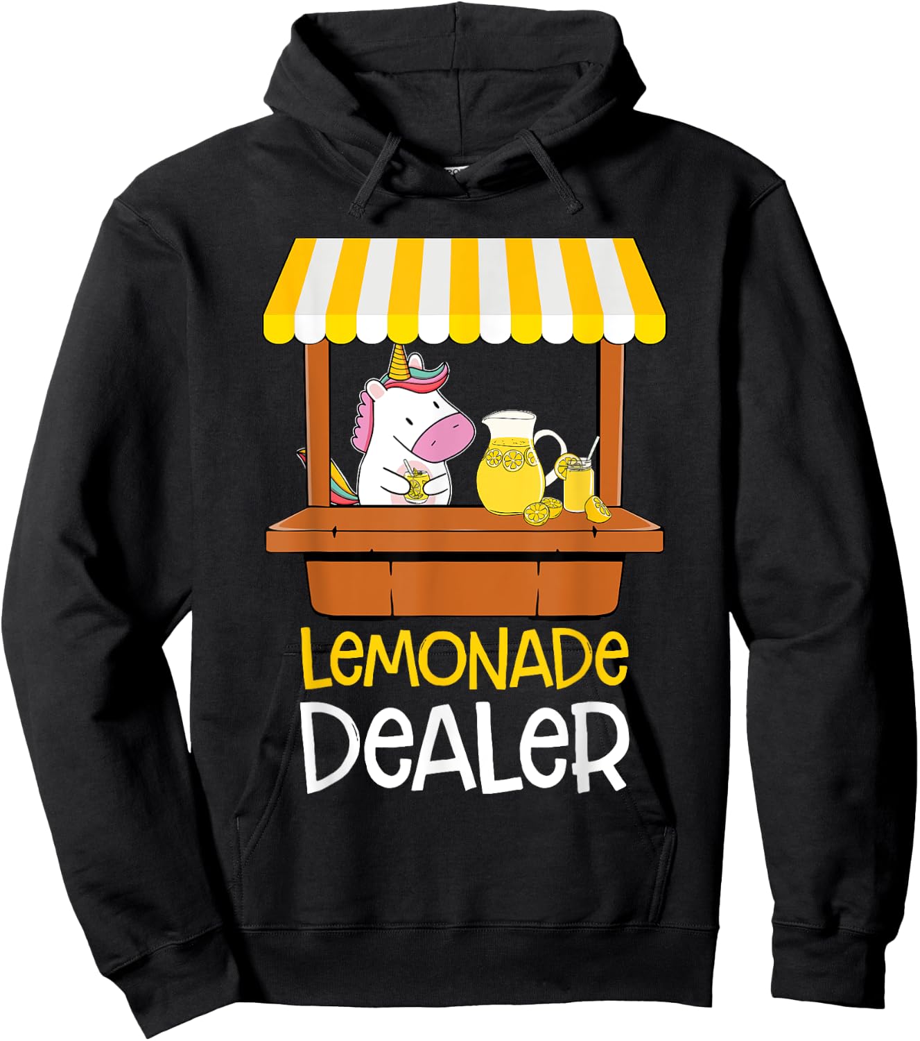 Lemonade Stand Dealer Unicorn Refreshing Lemon Kids Hoodie - Hoodie | Black