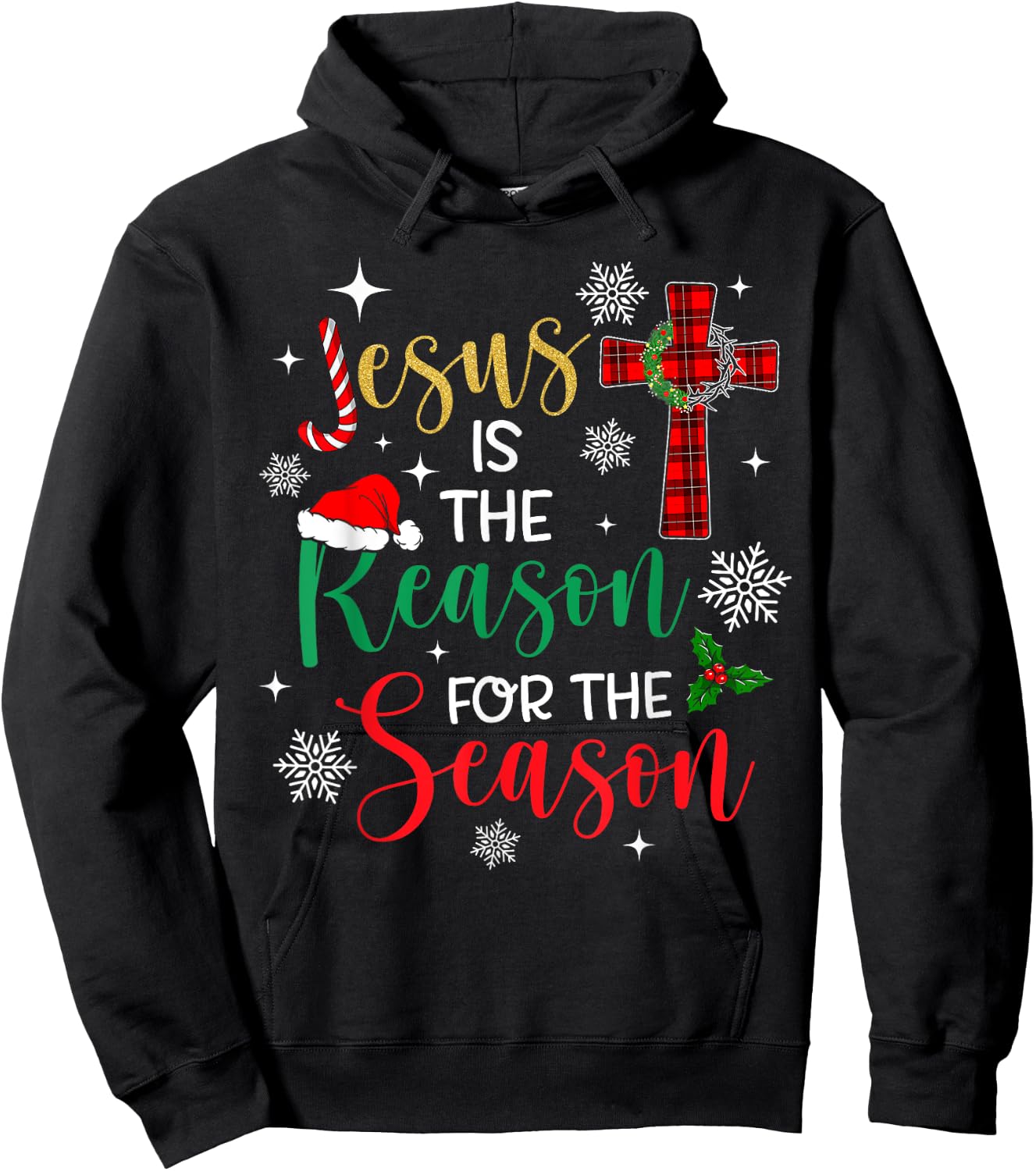 Jesus is The Reason for The Season Christian Faith Christmas Hoodie - Hoodie | Black
