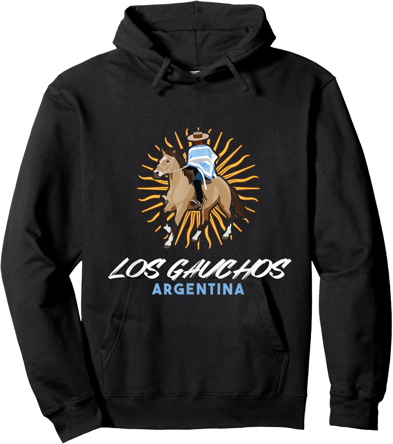 Los Gauchos Argentina Cowboy Argentina Flag Hoodie - Hoodie | Black