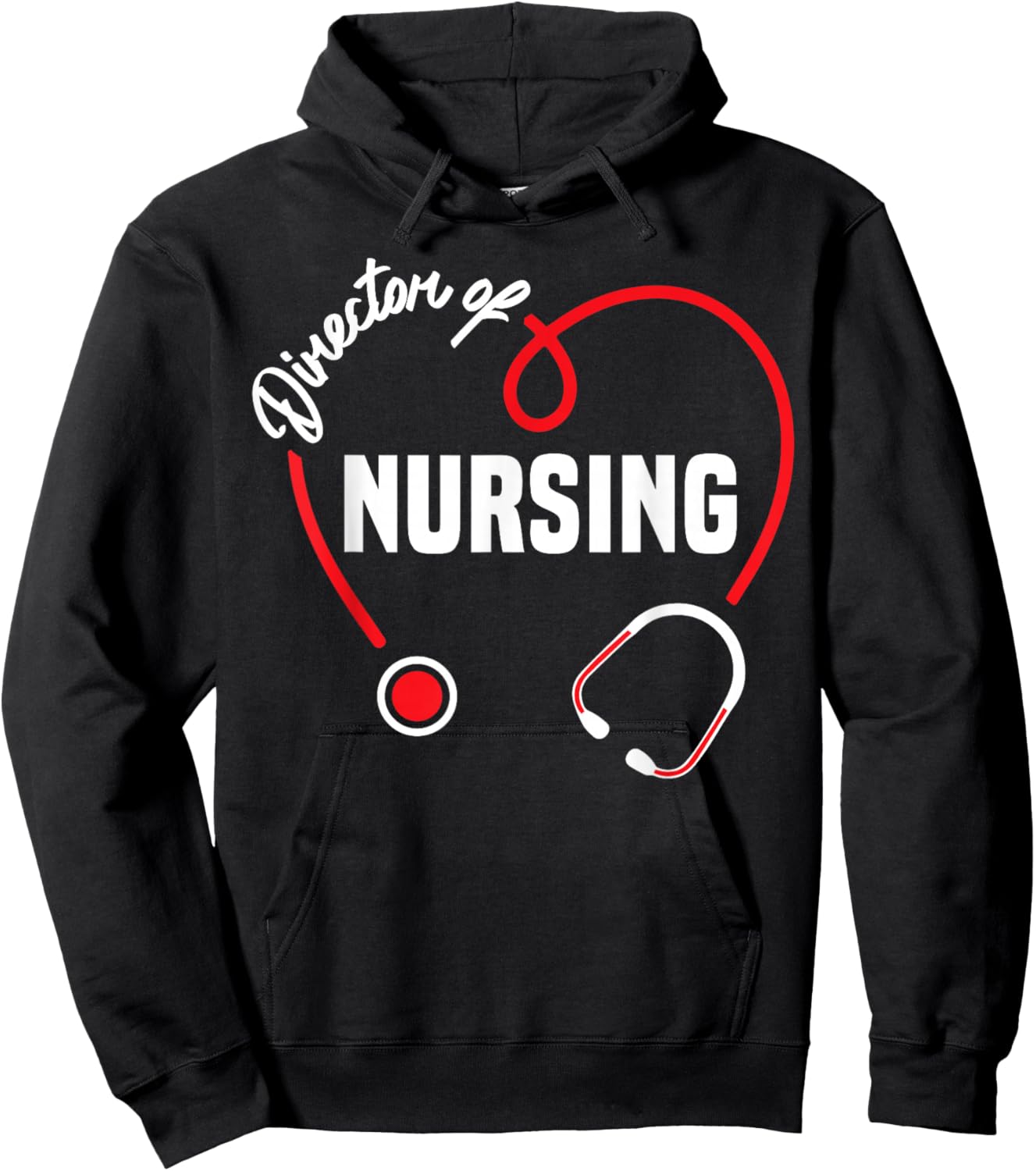 Director of Nursing Heart Stethoscope Hoodie - Hoodie | Black