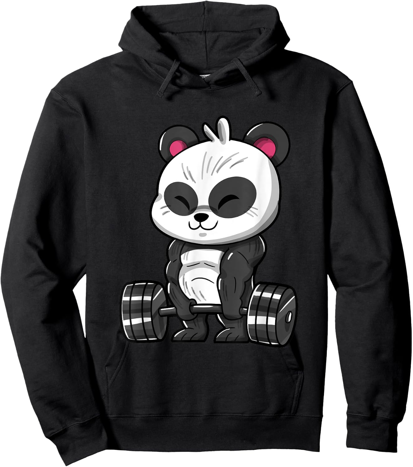 Weightlifting Panda Workout Bodybuilder Fitness Gym Panda Hoodie - Hoodie | Black