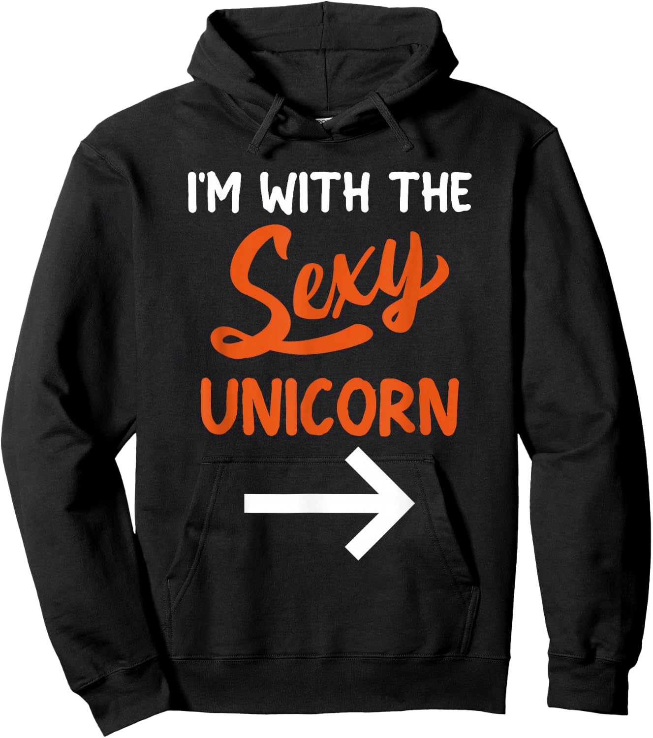 Lazy Halloween Costume For Couple I'm With The Sexy Unicorn Hoodie - Hoodie | Black