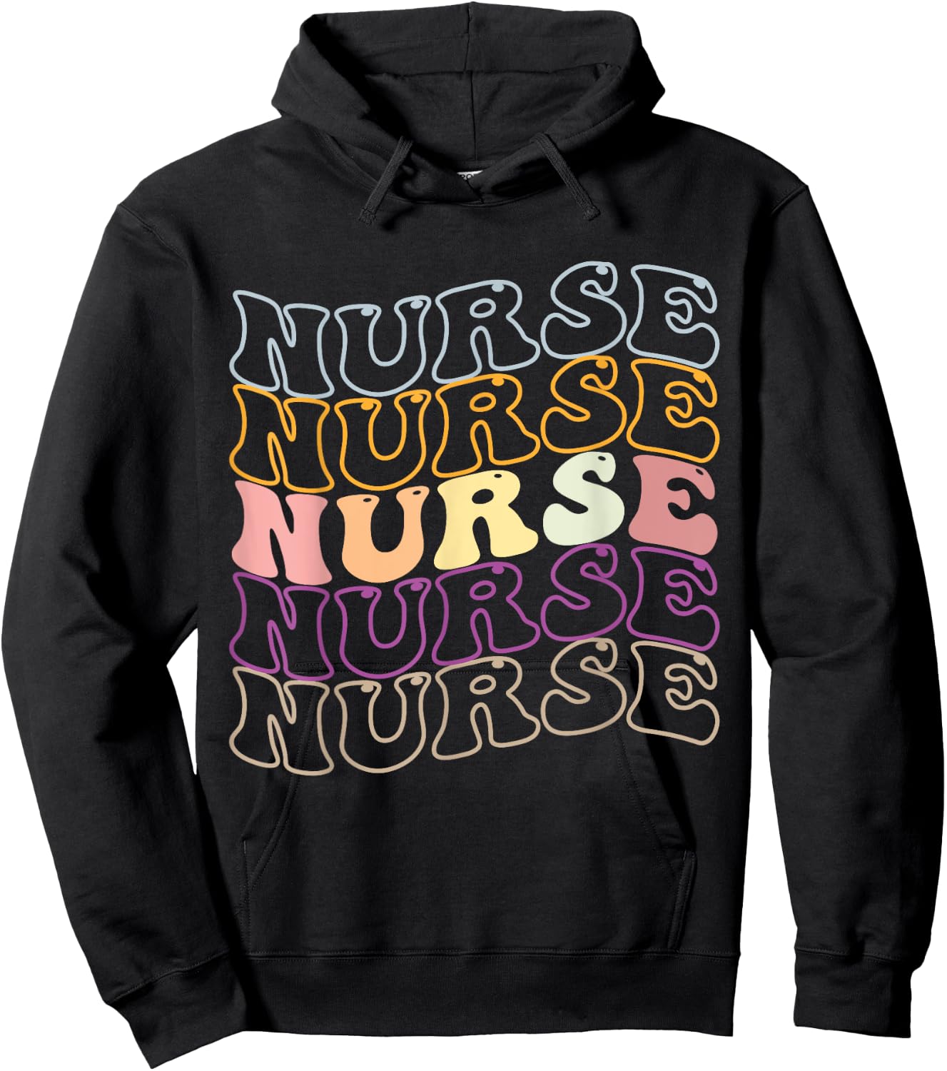 Nurse Groovy Retro Hippie Hoodie - Hoodie | Black