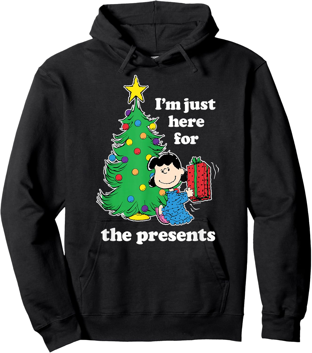 Peanuts - Lucy Just Here For Presents Hoodie - Hoodie | Black