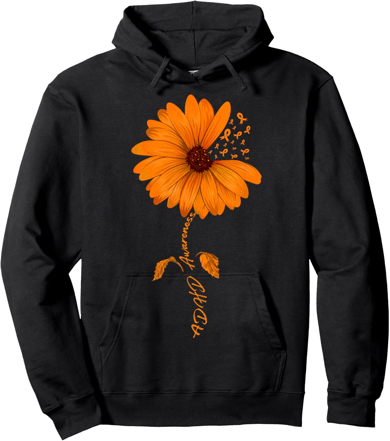 ADHD Awareness Sunflower Hoodie - Hoodie | Black