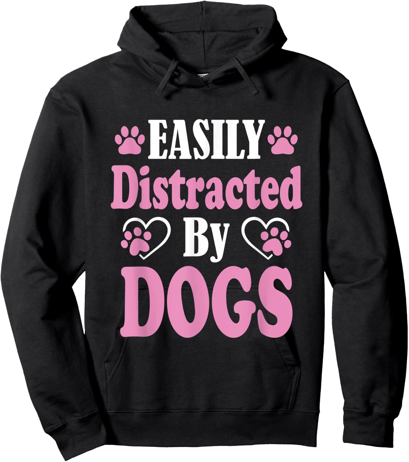 Easily distracted by Dogs Puppy Dog Lover Men Women Kids Hoodie - Hoodie | Black