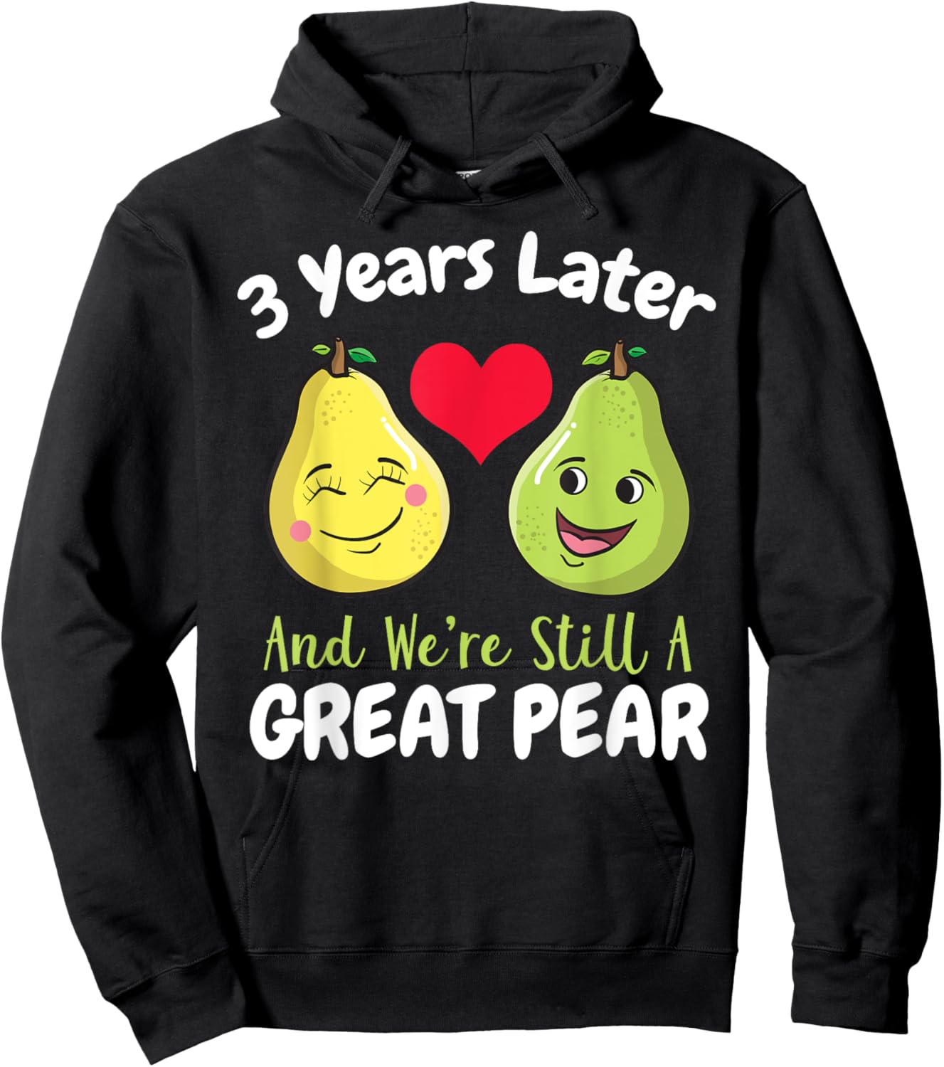 3rd Year Wedding Anniversary Gift Him Couple Hoodie - Hoodie | Black