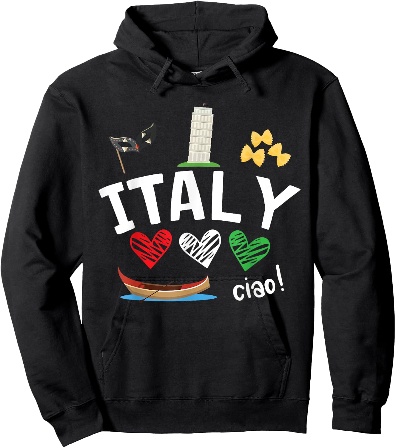 Love Italy and Everything Italian Culture Hoodie - Hoodie | Black
