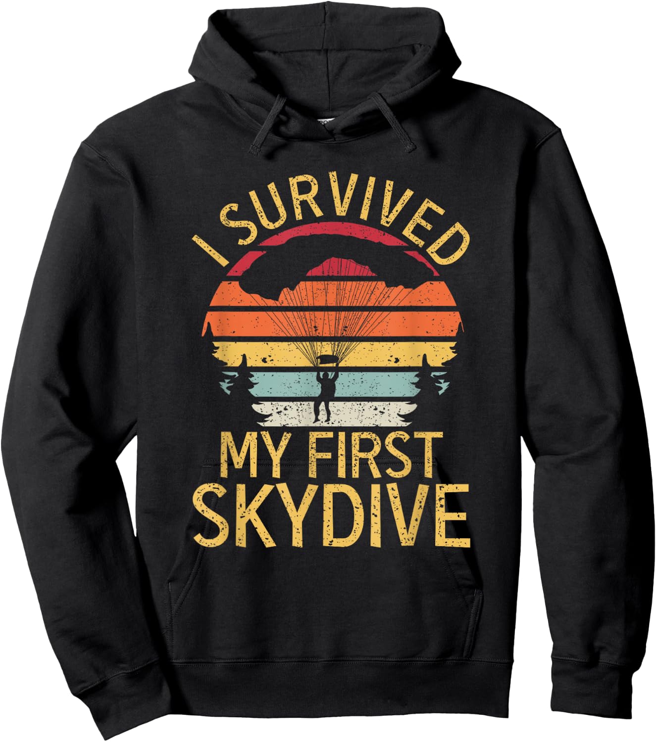 I Survived My First Skydive Funny Skydiving Hoodie - Hoodie | Black