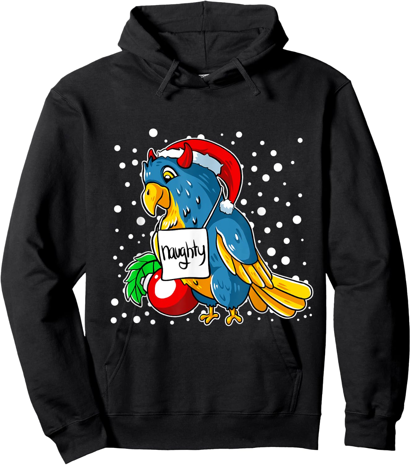 Naughty Conure Christmas Pajama Funny Parrot Bird X-Mas Hoodie - Hoodie | Black
