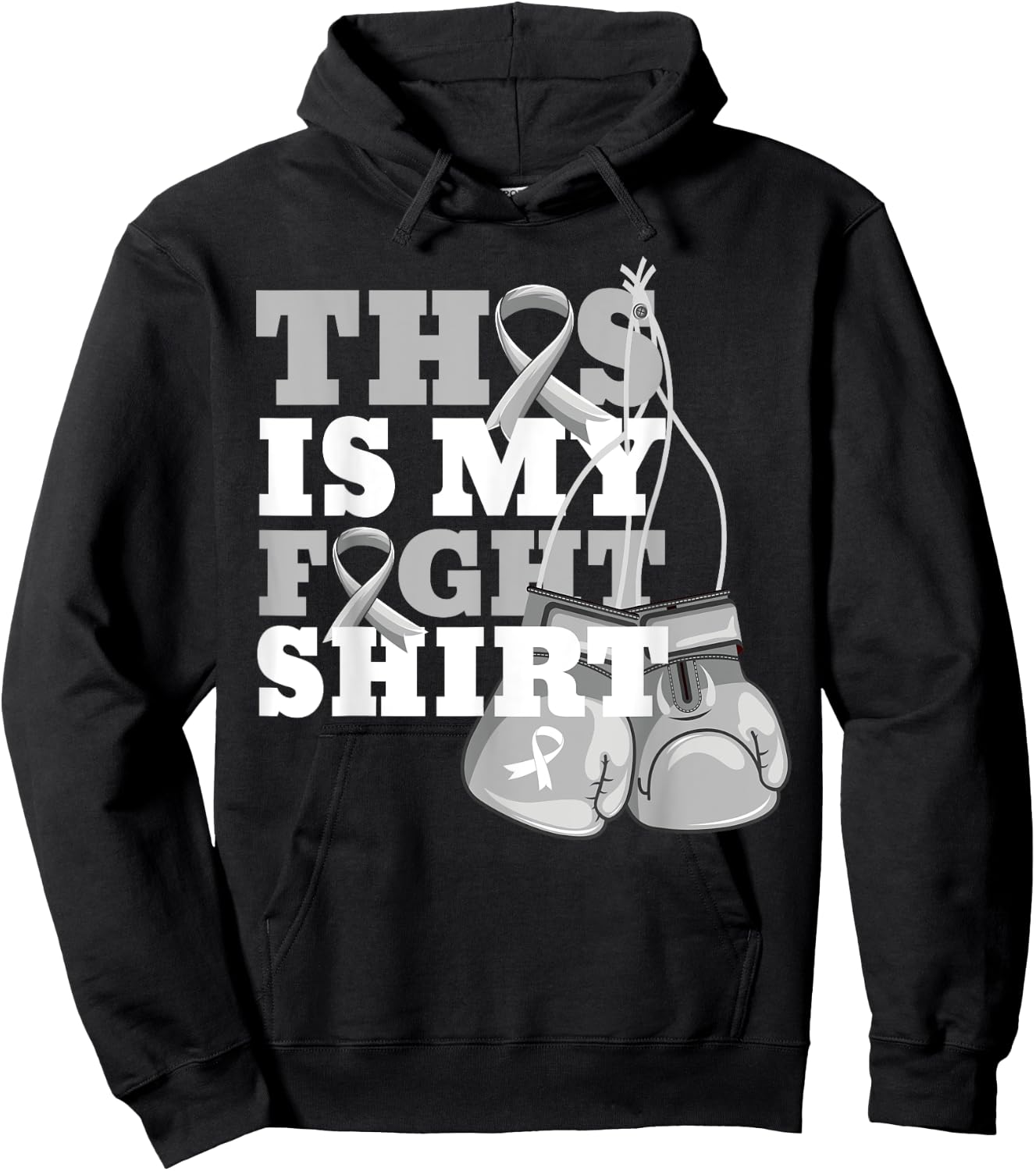 This Is My Fight Shirt Lung Cancer Fighter Support Strong Hoodie - Hoodie | Black