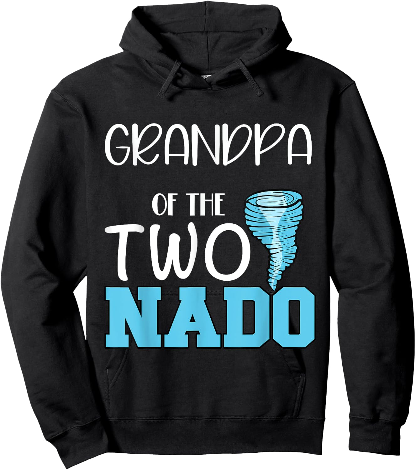 Grandpa of the Two-nado Tornado Themed 2nd Birthday Party Hoodie - Hoodie | Black