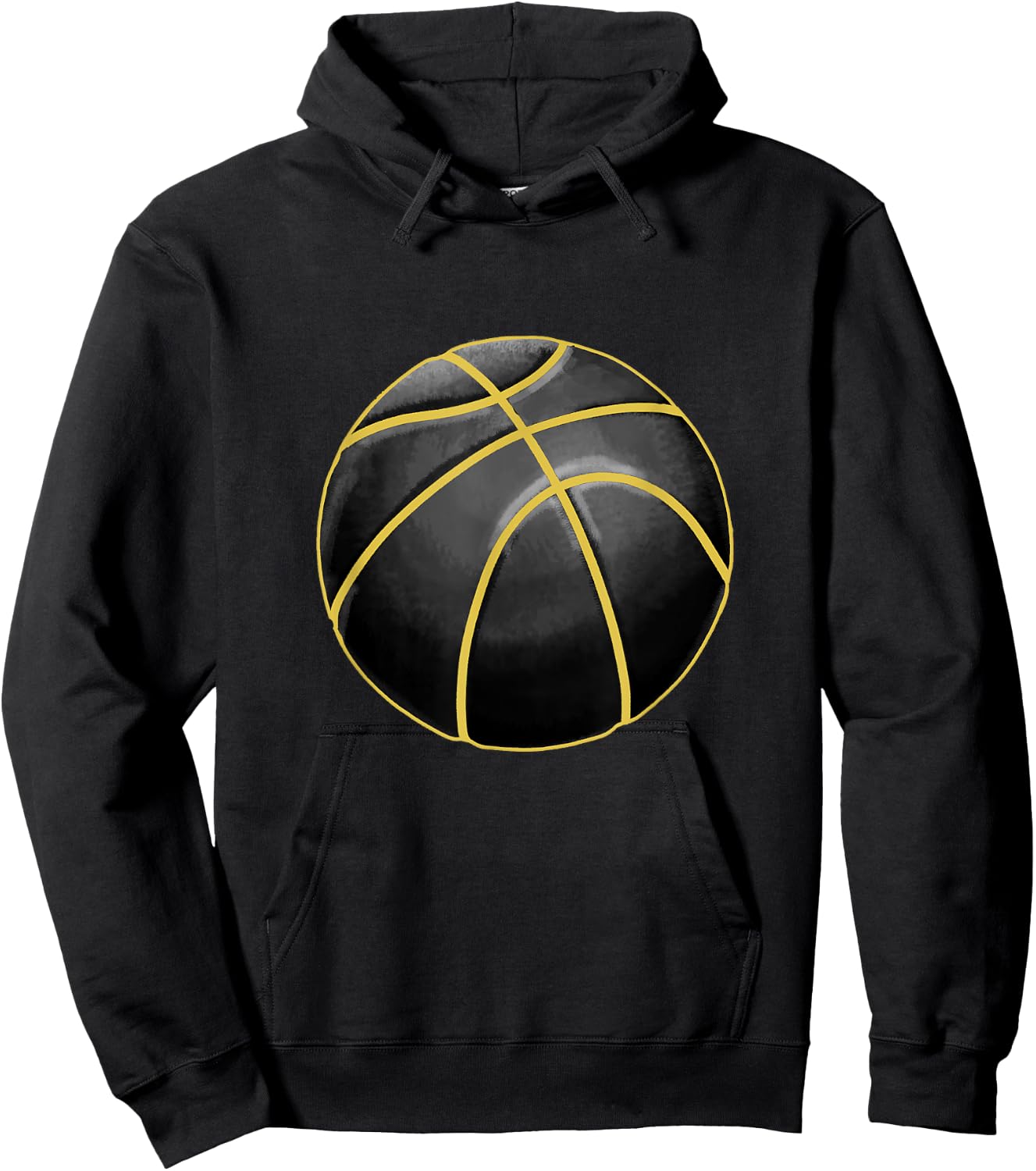 Basketball Illustration Black Gold Ball Design Streetball Hoodie - Hoodie | Black