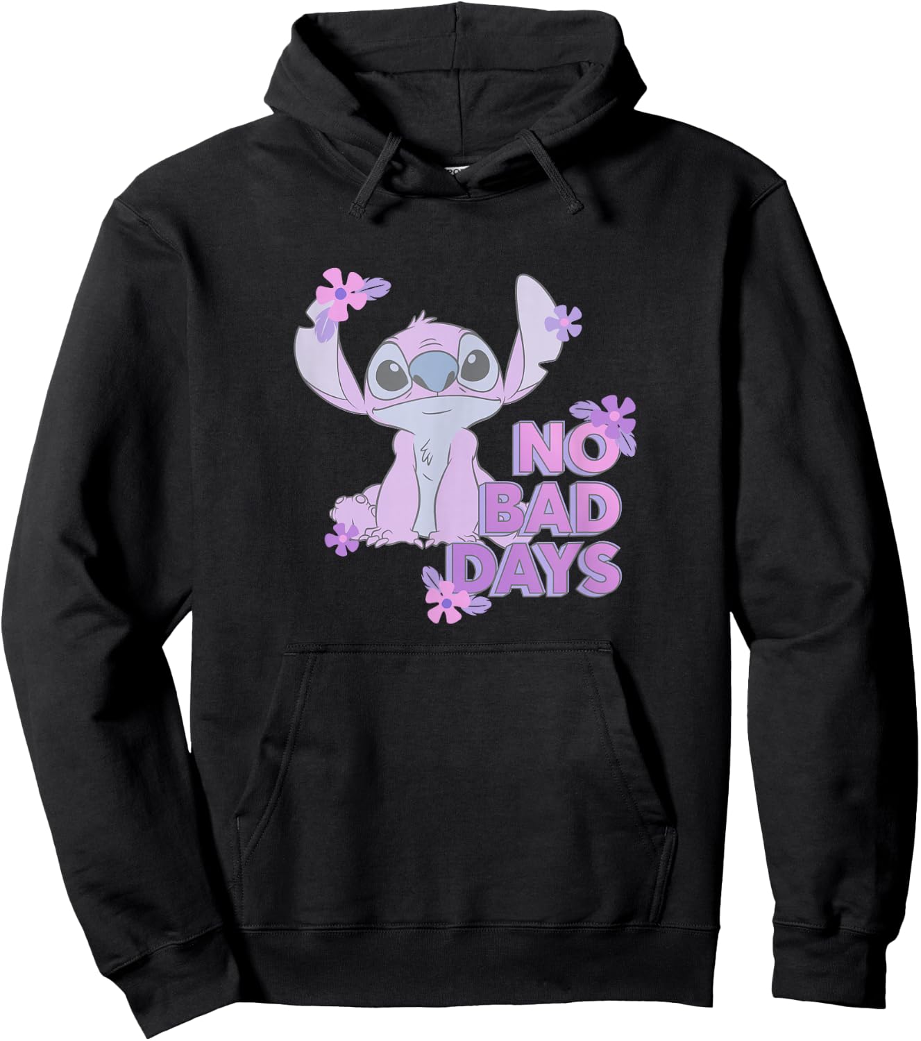 Disney Lilo & Stitch No Bad Days Cute Stitch Chest Portrait Hoodie - Hoodie | Black