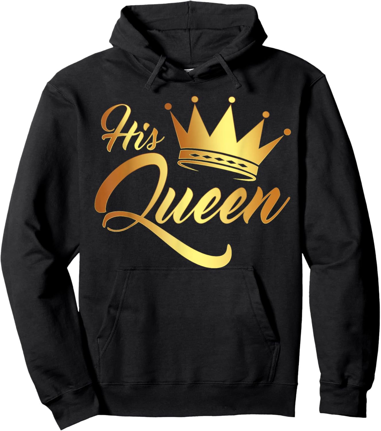 I'm His Queen Husband and Wife Anniversary for Couple Hoodie - Hoodie | Black