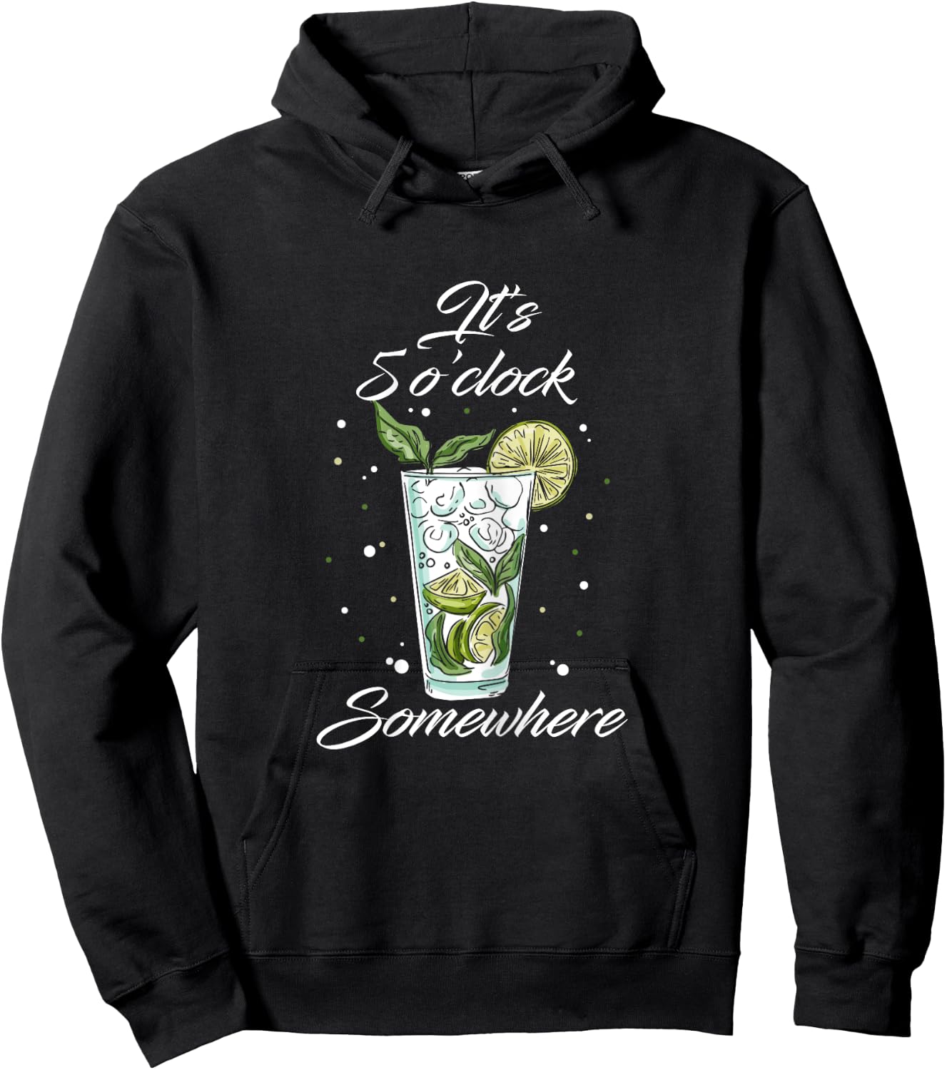 It's 5 O'clock Somewhere Drinking Alcohol Hoodie - Hoodie | Black