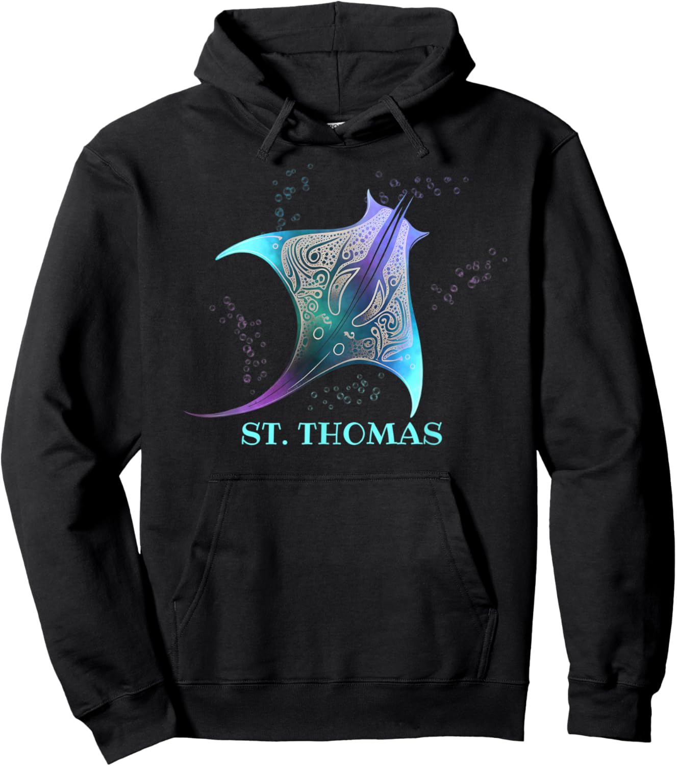 Stingray Manta Ray Scuba Diving, St Thomas US Virgin Islands Hoodie - Hoodie | Black