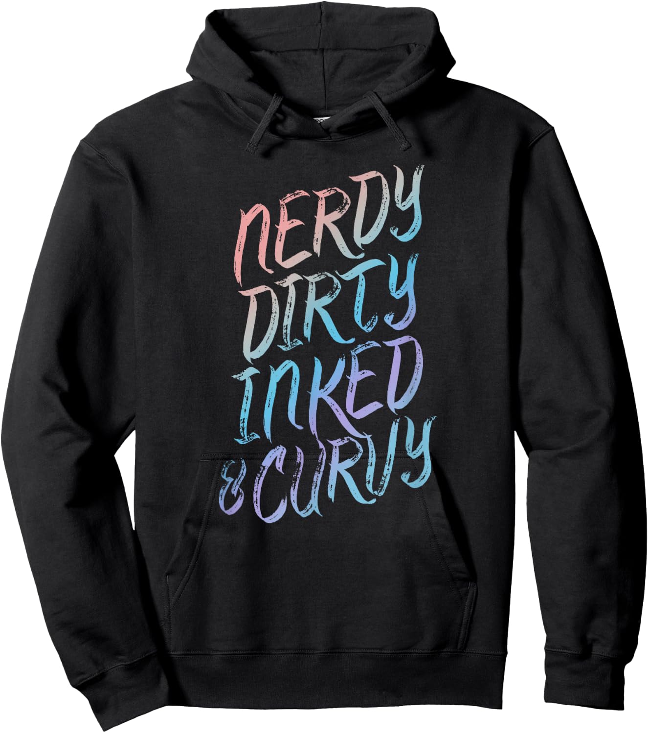 Nerdy Dirty Inked & Curvy - Tattoo Woman Girl Nerd Hoodie - Hoodie | Black