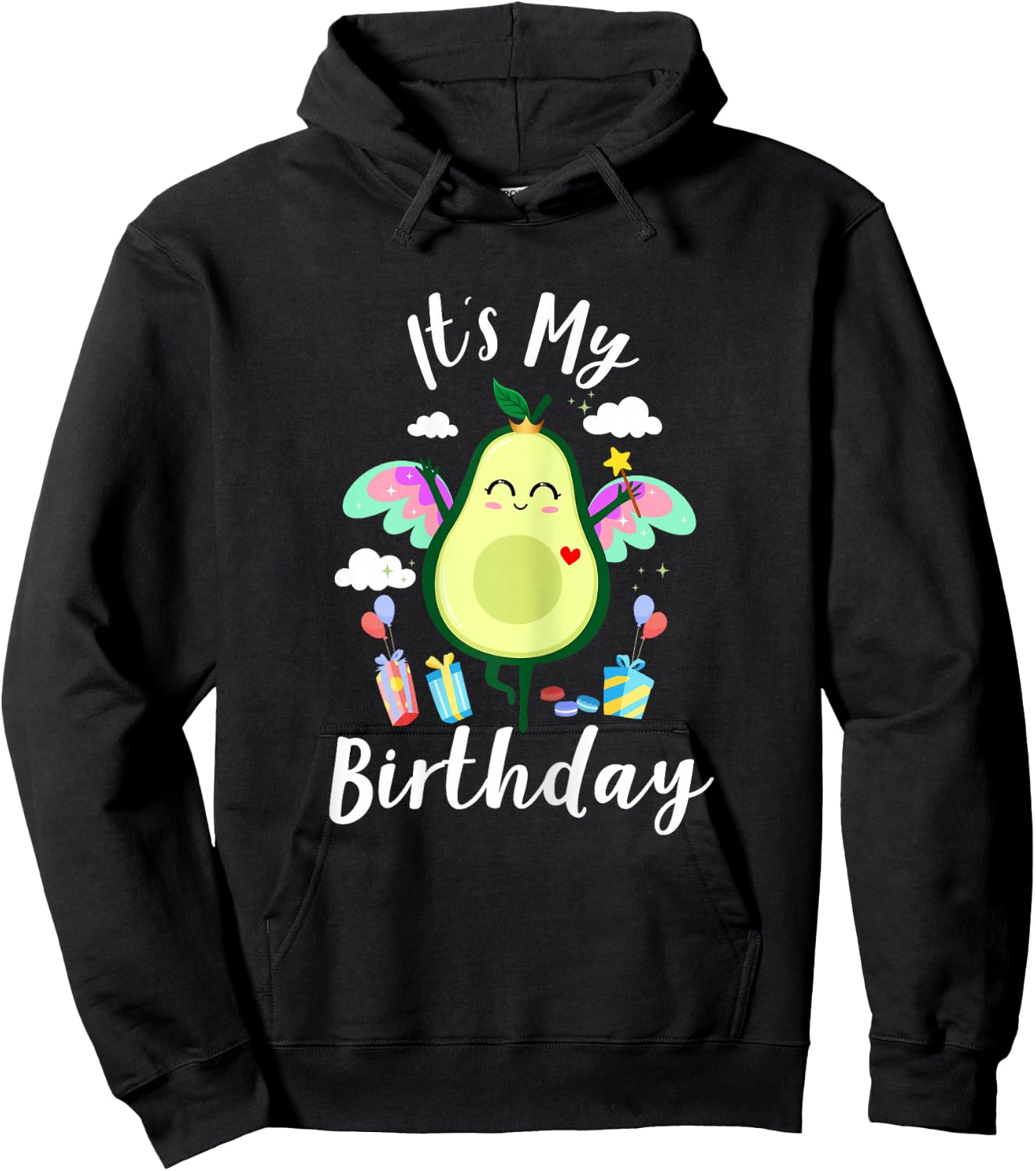 Avocado-Shirt Kids Toddler Girls Funny Cute It’s My Birthday Hoodie - Hoodie | Black