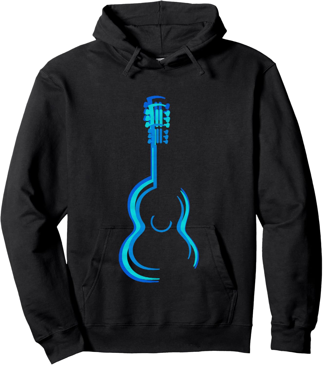 Guitar Graphics Everywhere -Kids Guitar Lovers - Black, Small Hoodie - Hoodie | Black
