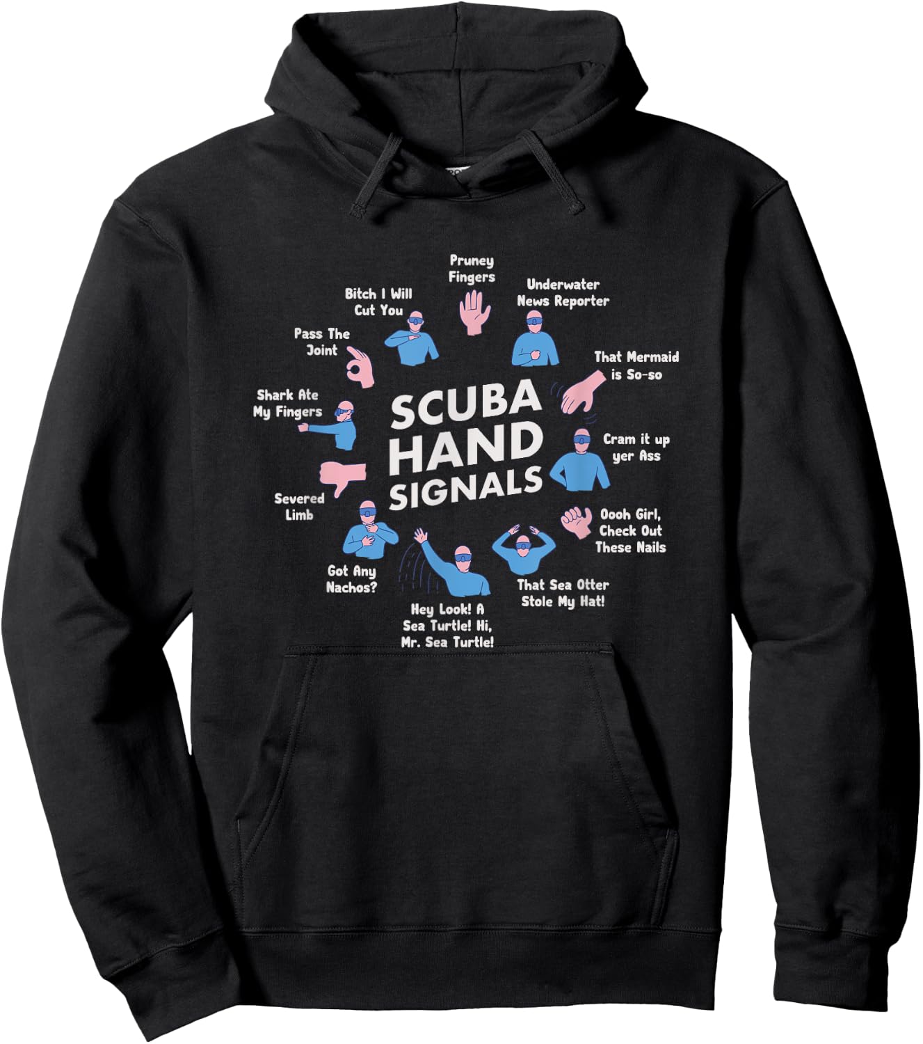 Scuba Diving Hand Signs Skuba Diver Dive Gear Padi Hoodie - Hoodie | Black