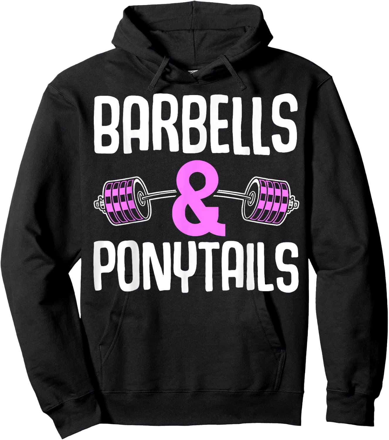 Barbells And Ponytails - Motivational Fitness Women Gym Hoodie - Hoodie | Black