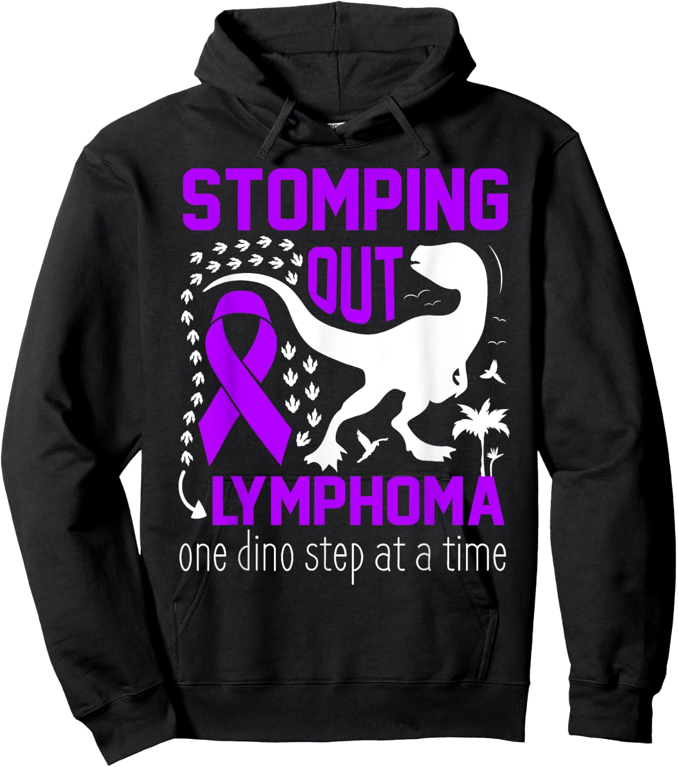 Hodgkins lymphoma Warrior Awareness Purple Ribbon Child Hoodie - Hoodie | Black
