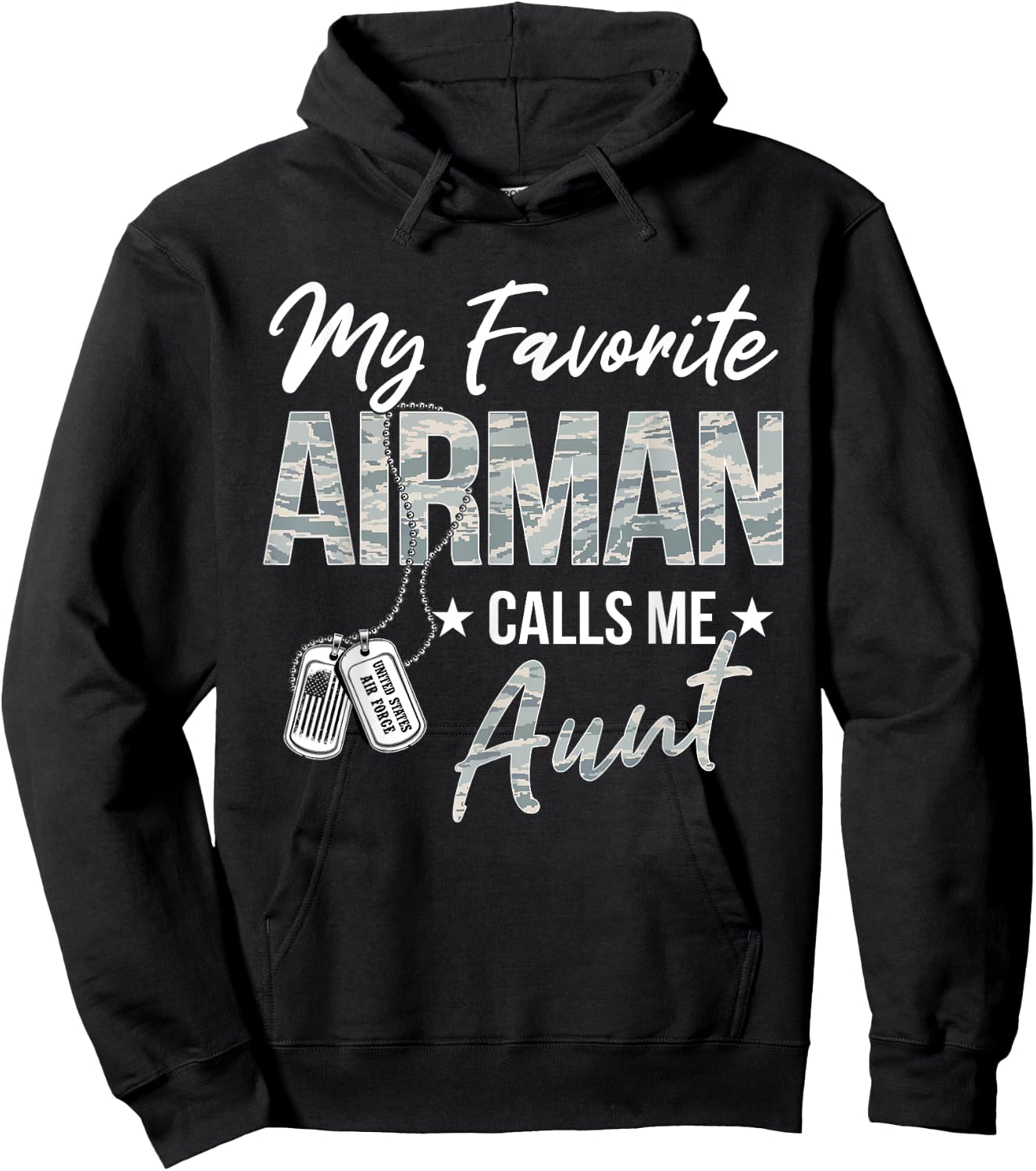 My Favorite Airman Calls Me Aunt US Air Force Graduation Hoodie - Hoodie | Black