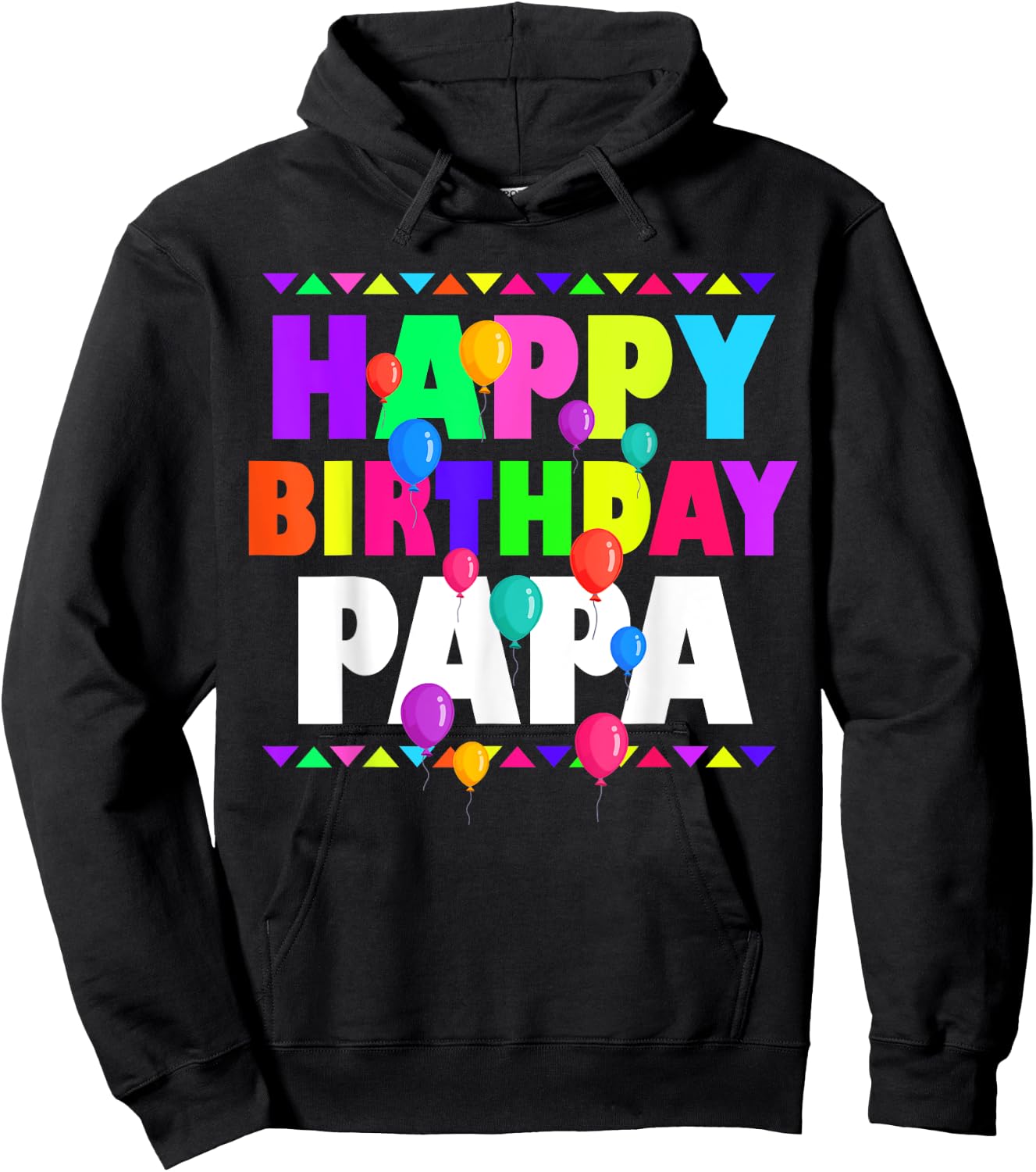 Happy Birthday Papa Cute Toddler Matching Family B-Day Party Hoodie - Hoodie | Black