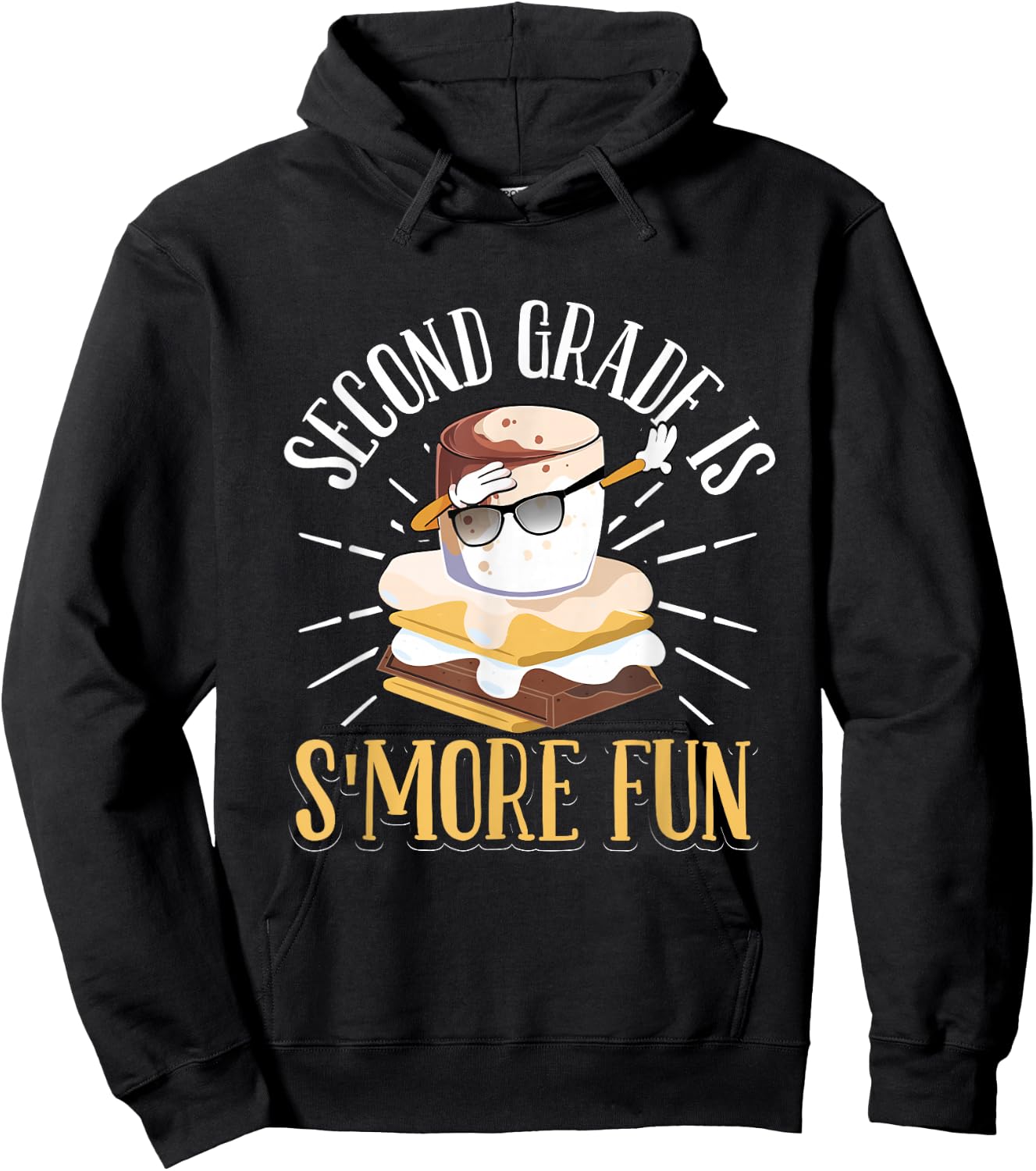 Dabbing Marshmallow Camper Second Grade Is Smore Fun Hoodie - Hoodie | Black